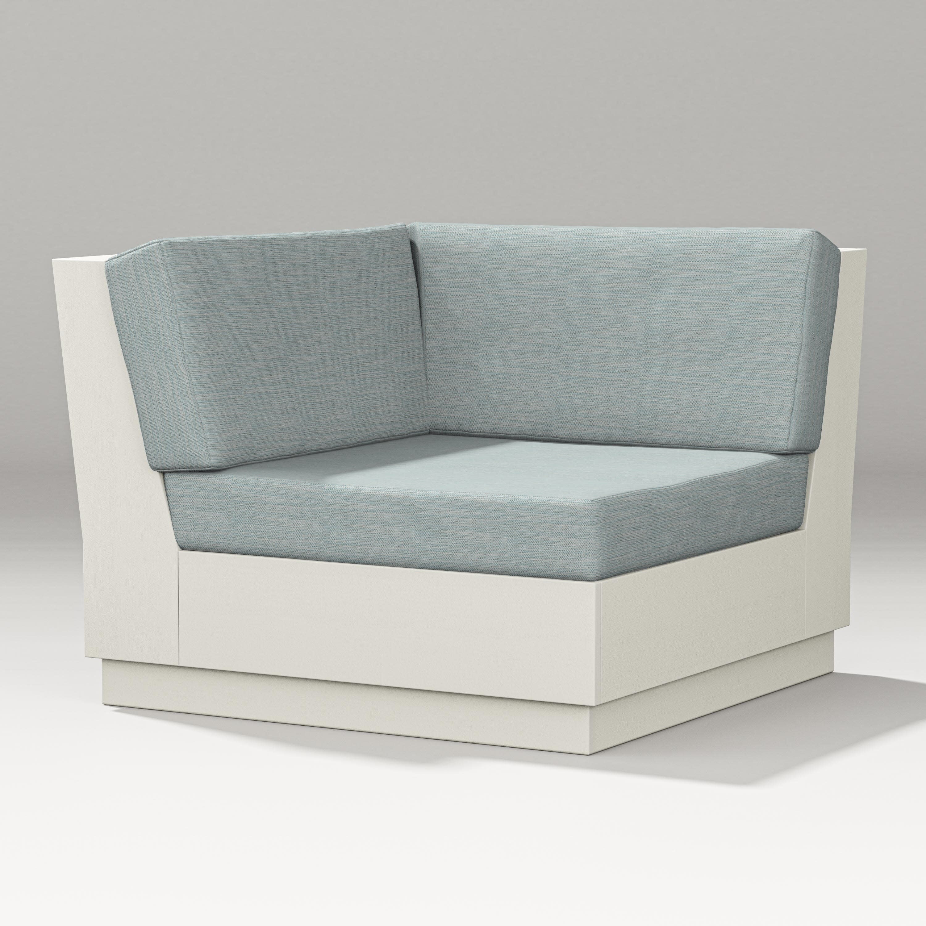 Elevate Modular Corner Chair in Vintage White / Soothe Mist