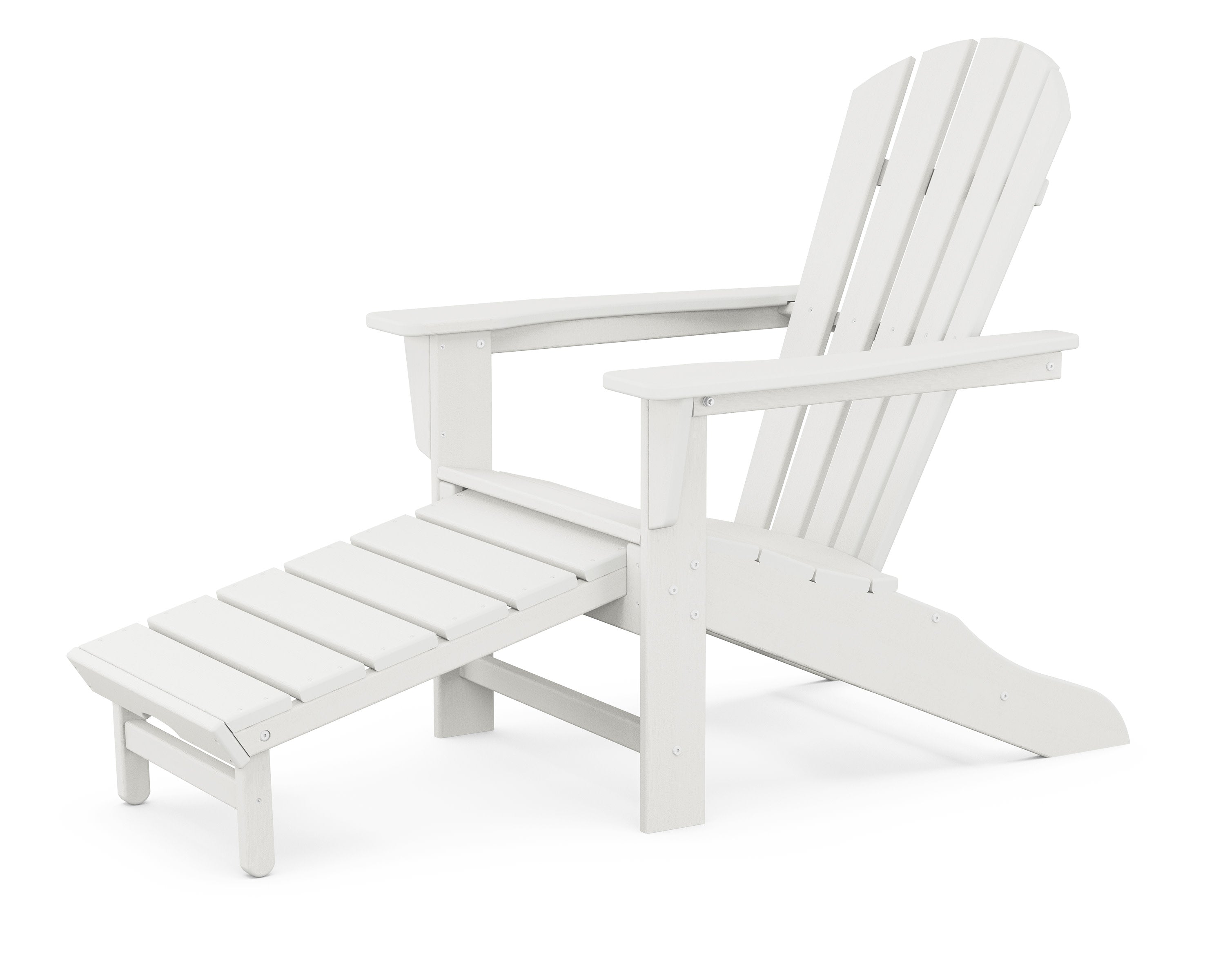 Palm Coast Ultimate Adirondack with Hideaway Ottoman in Vintage White