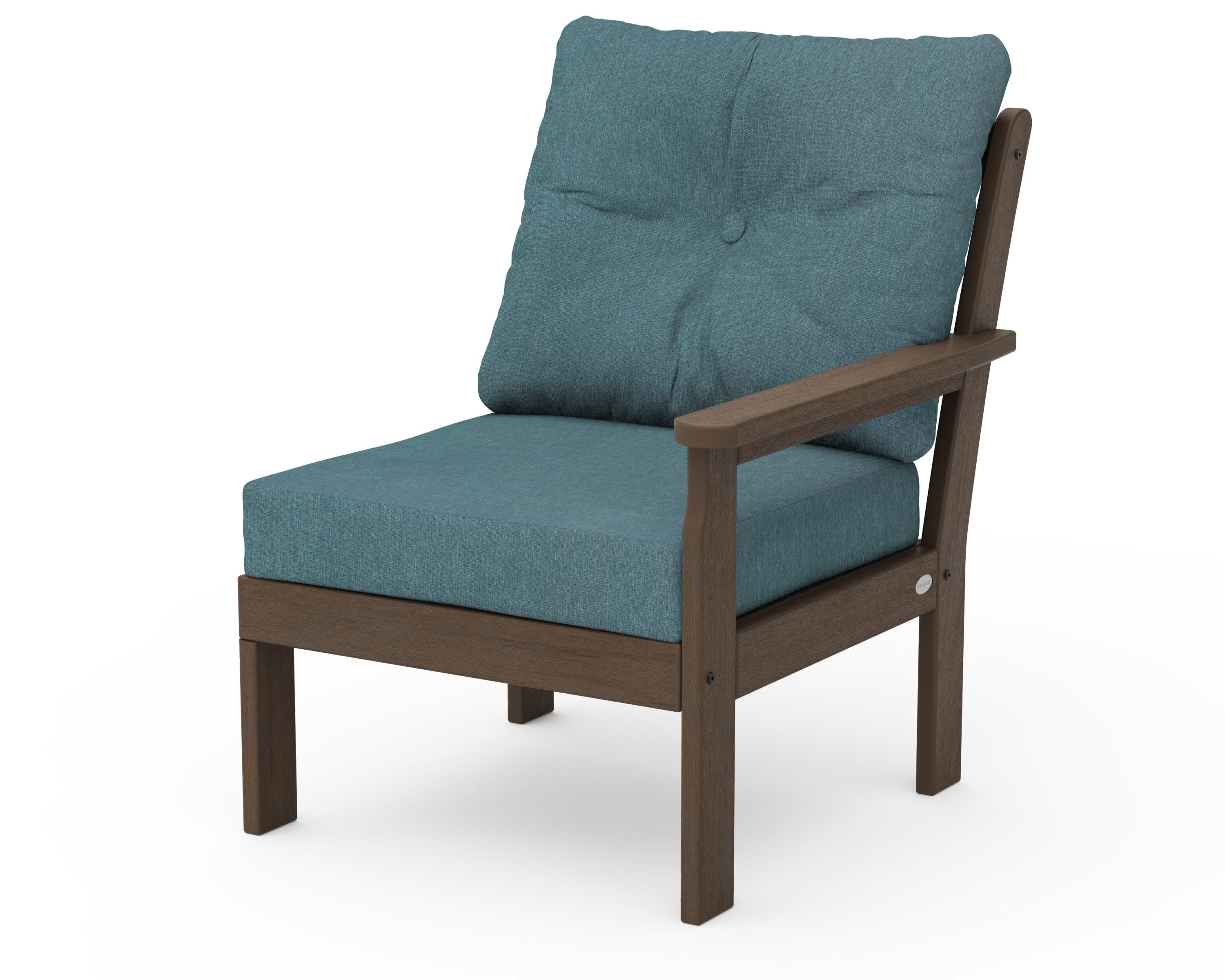 Vineyard Modular Right Arm Chair in Kona / Ocean Teal