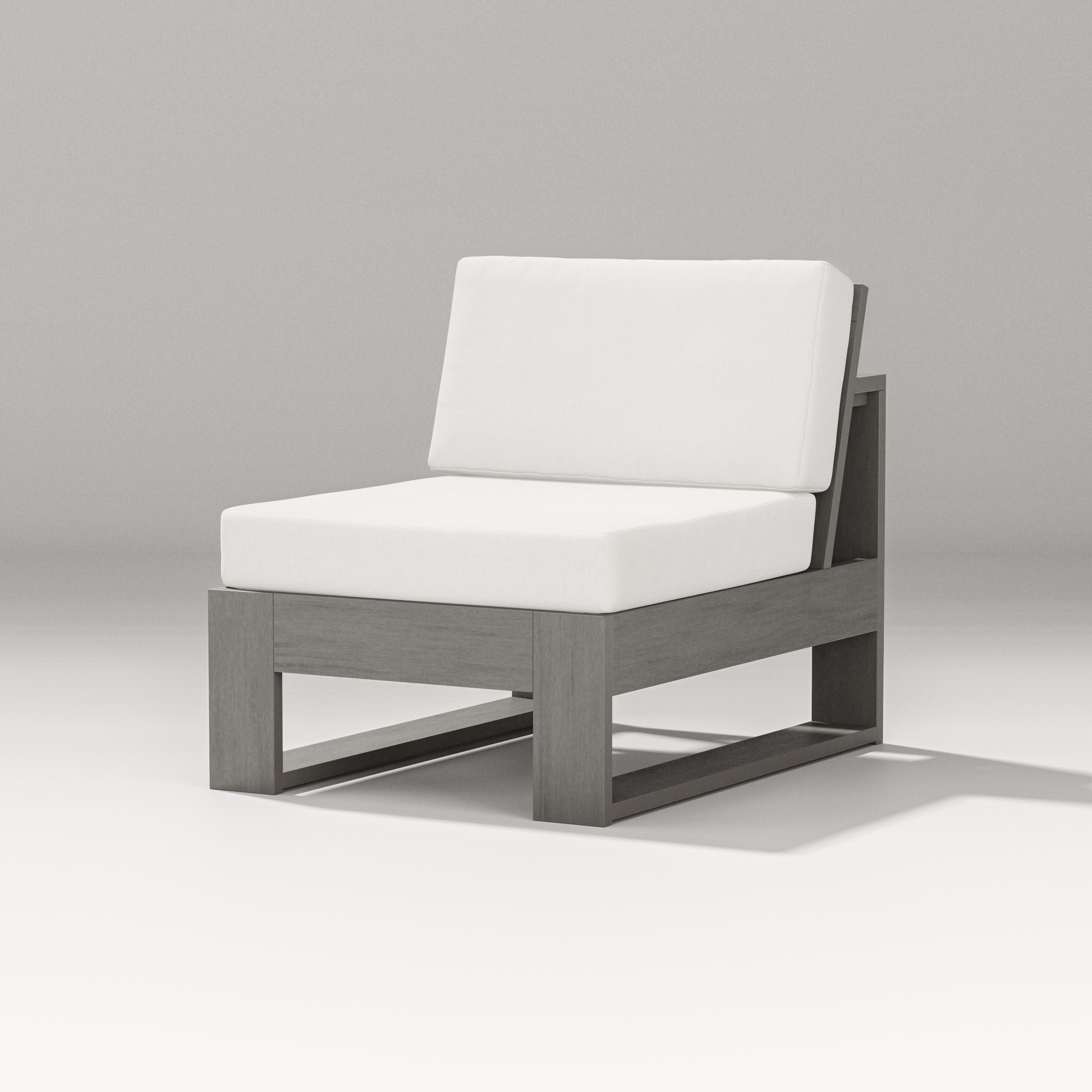 Latitude Modular Armless Chair in Driftwood / Natural Linen
