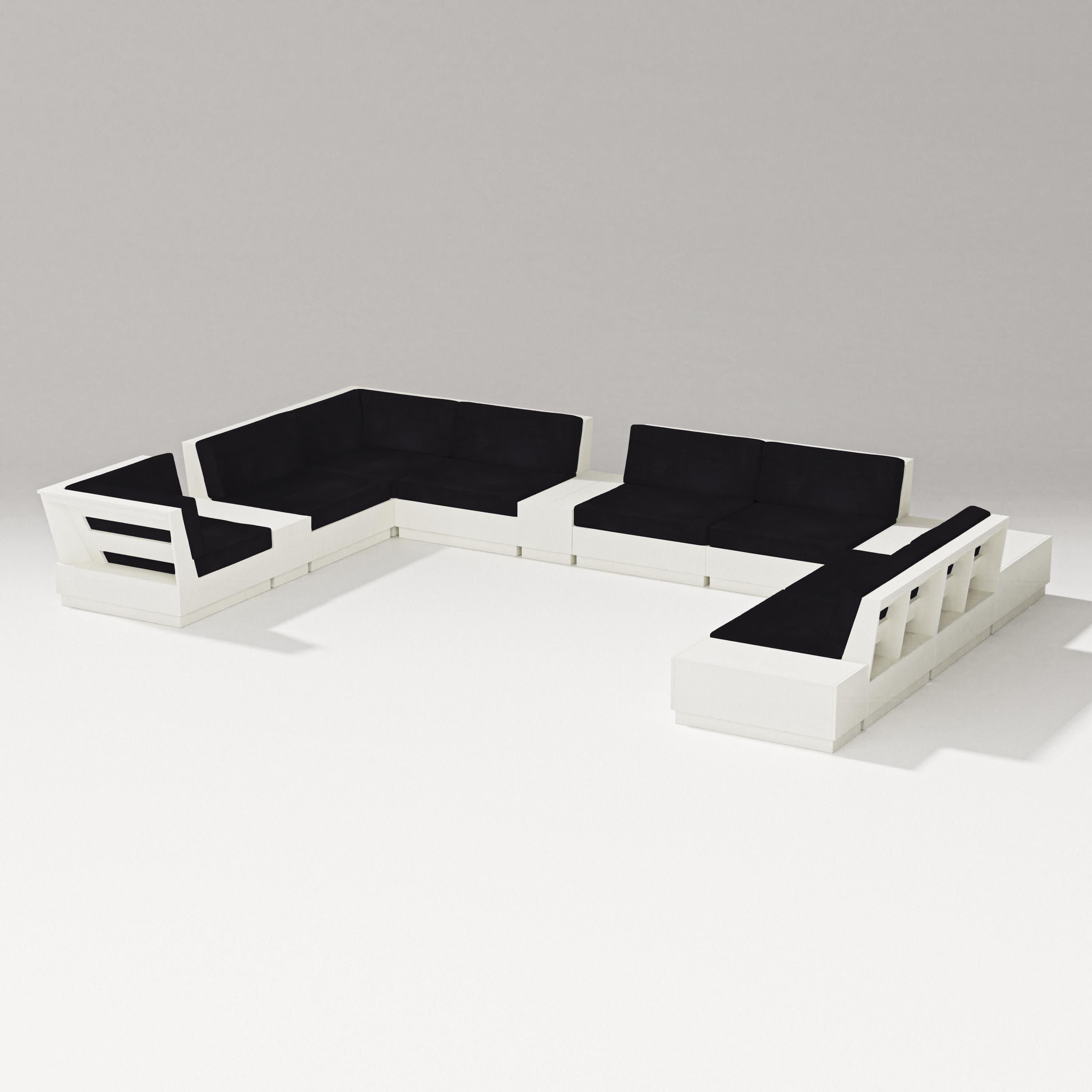 Elevate 12-Piece Conversation Sectional Set in Vintage White / Midnight Linen