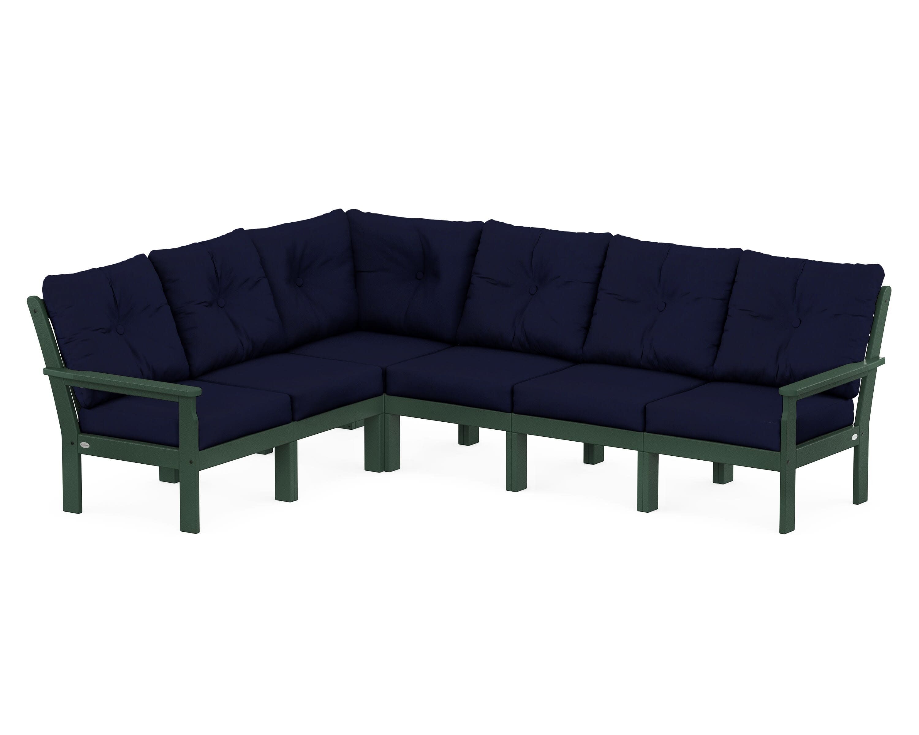 Vineyard 6-Piece Sectional in Green / Navy