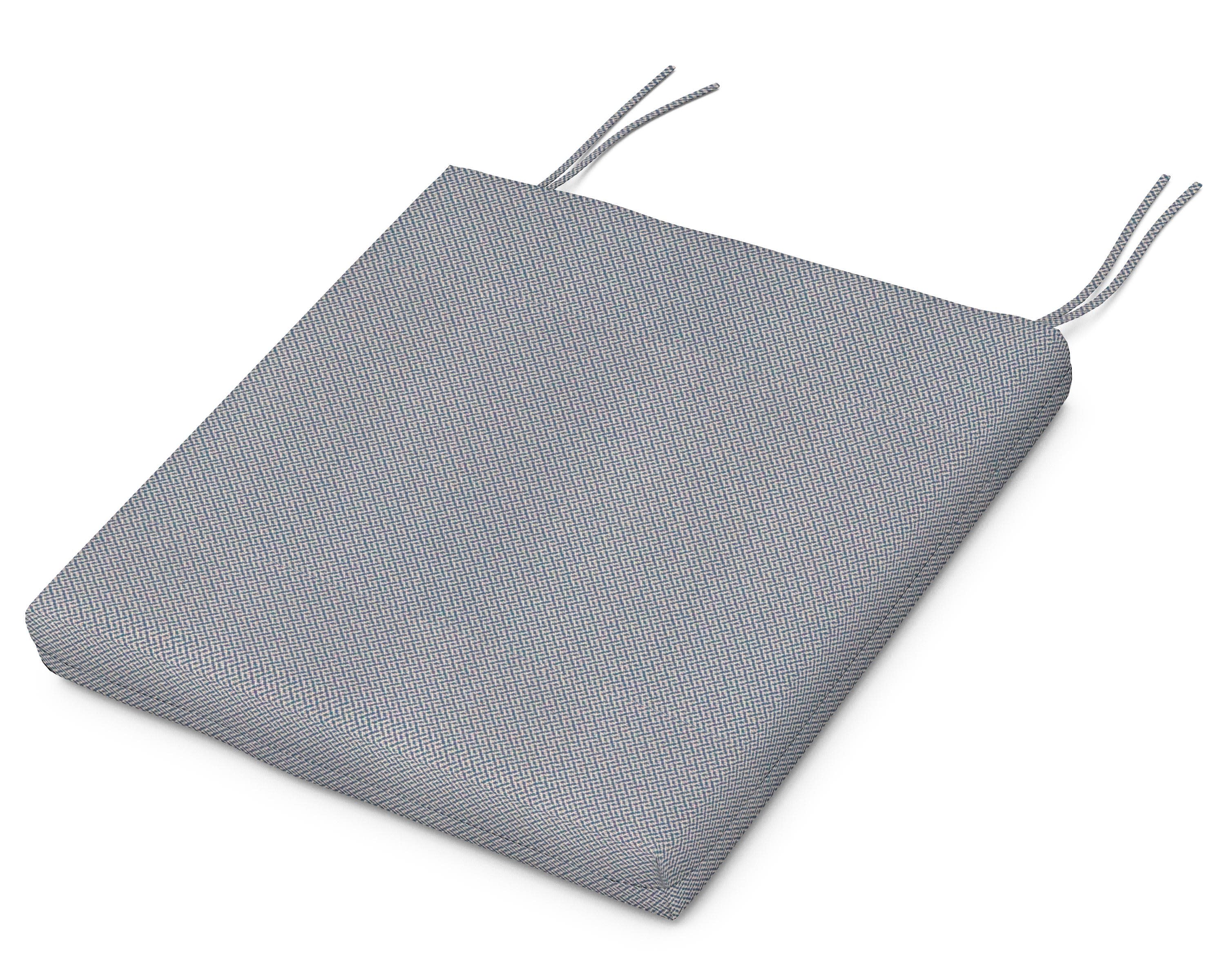 Acadia Dining Side Seat Pad in Lattice Sky Blue