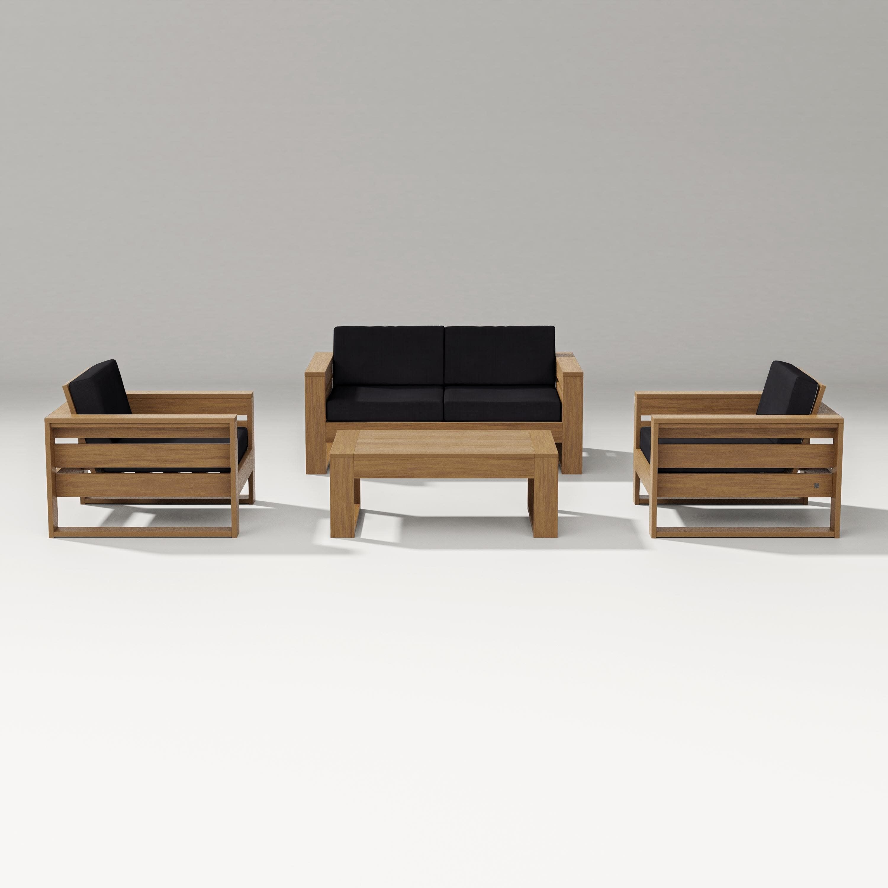 Latitude 4-Piece Lounge Loveseat Set in Natural / Midnight Linen