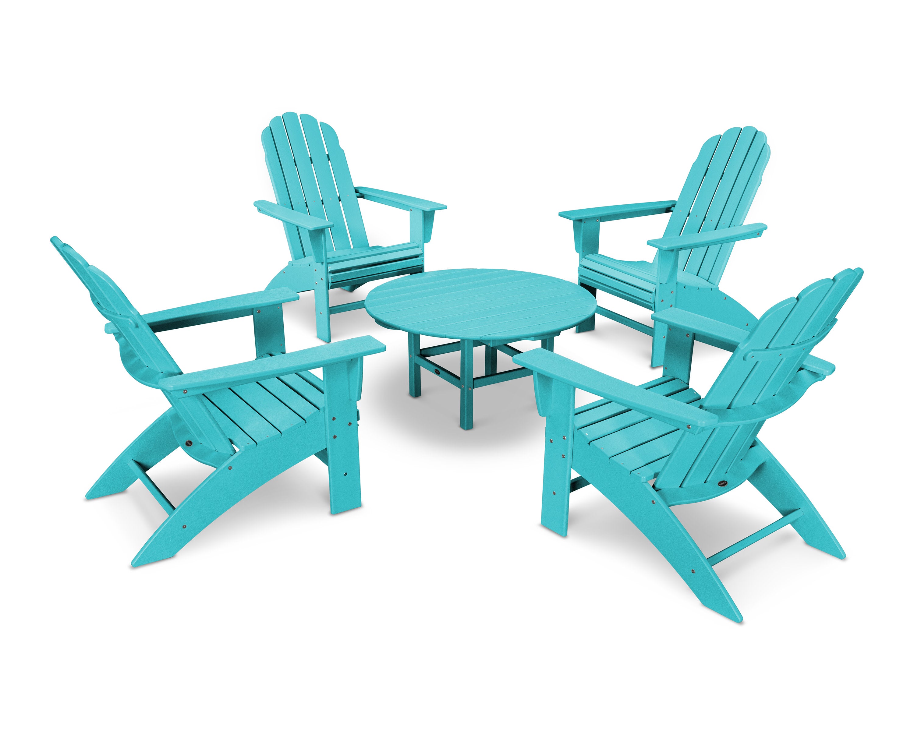 Vineyard 5-Piece Oversized Adirondack Set in Aruba