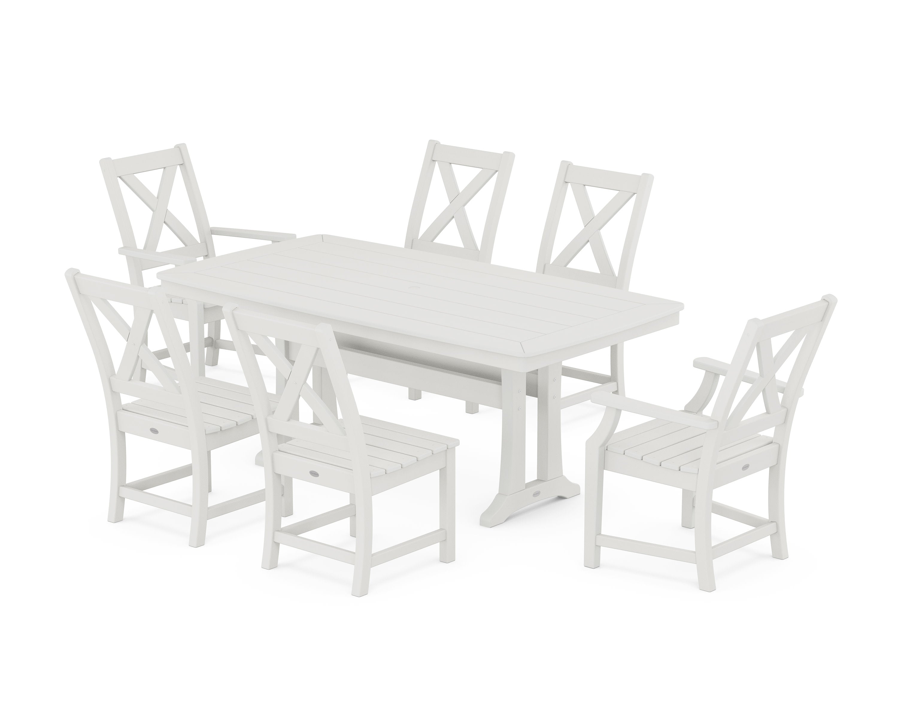 Braxton 7-Piece Dining Set with Trestle Legs in Vintage White