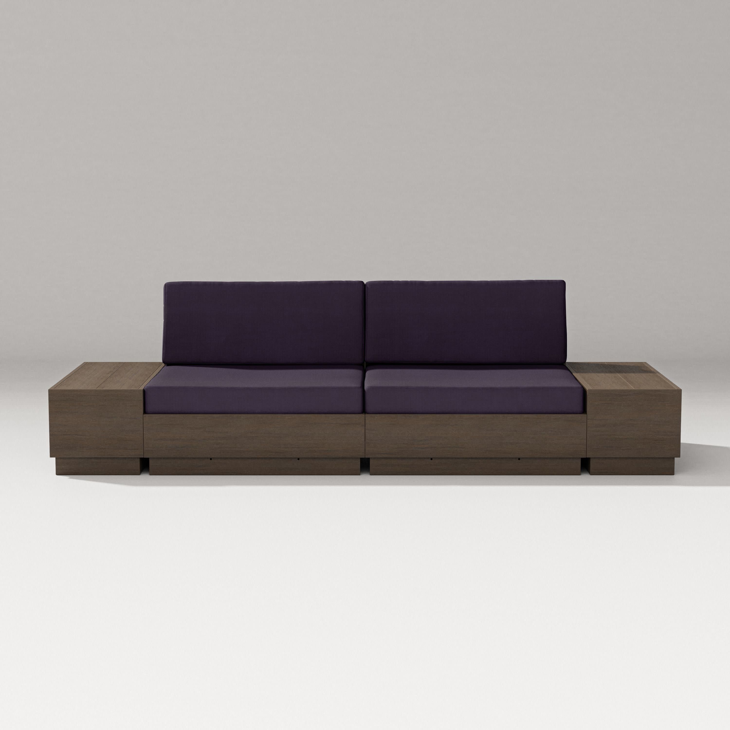 Elevate 4-Piece Loveseat Sectional in Kona / Navy Linen