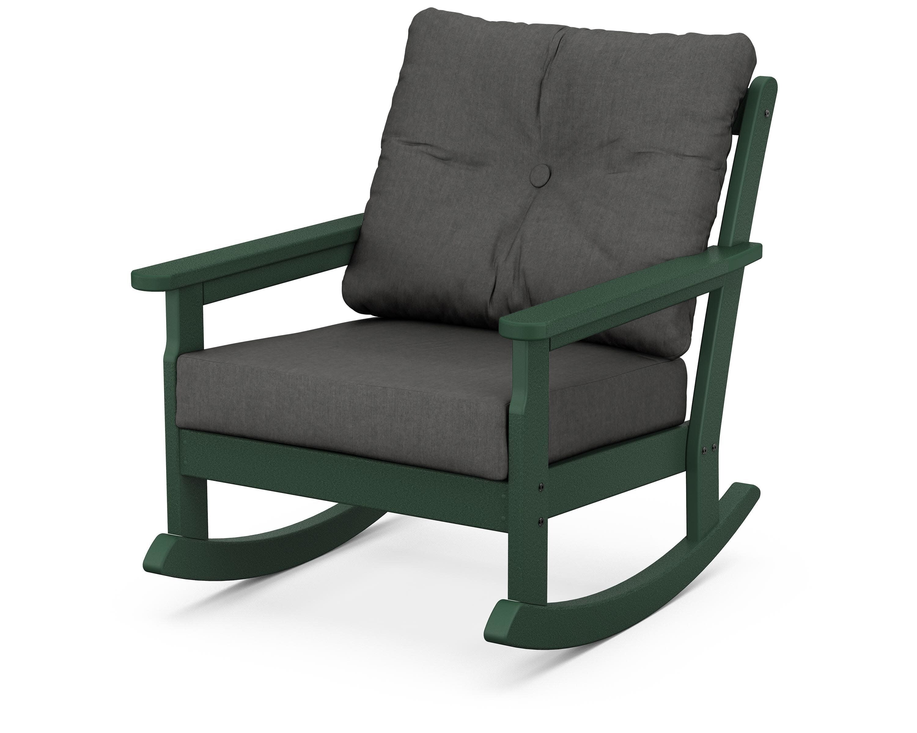 Vineyard Deep Seating Rocking Chair in Green / Spectrum Carbon