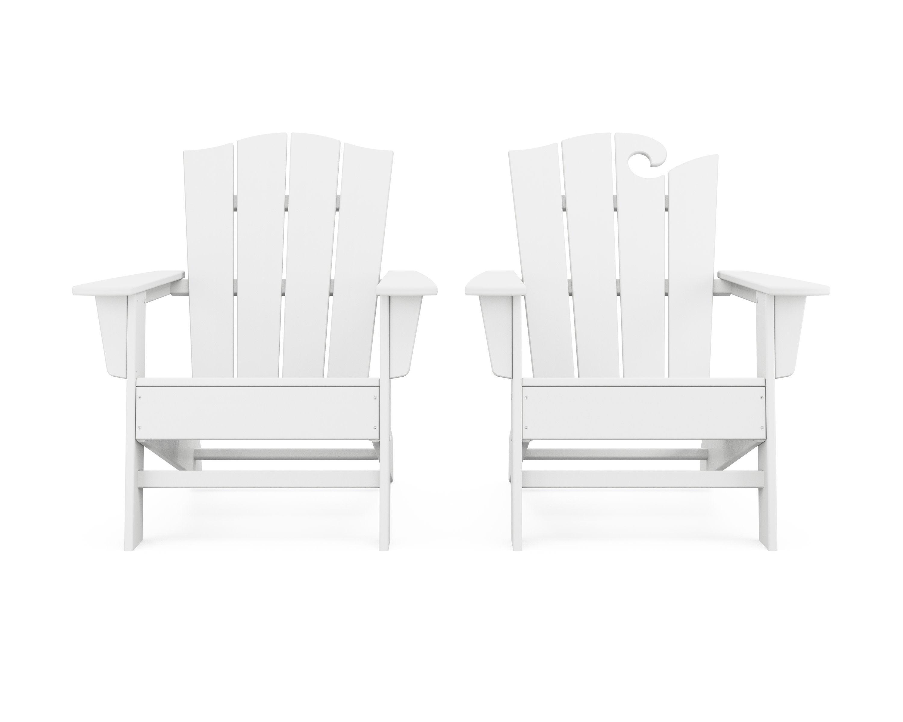 Wave 2-Piece Adirondack Chair Set with The Crest Chair in White