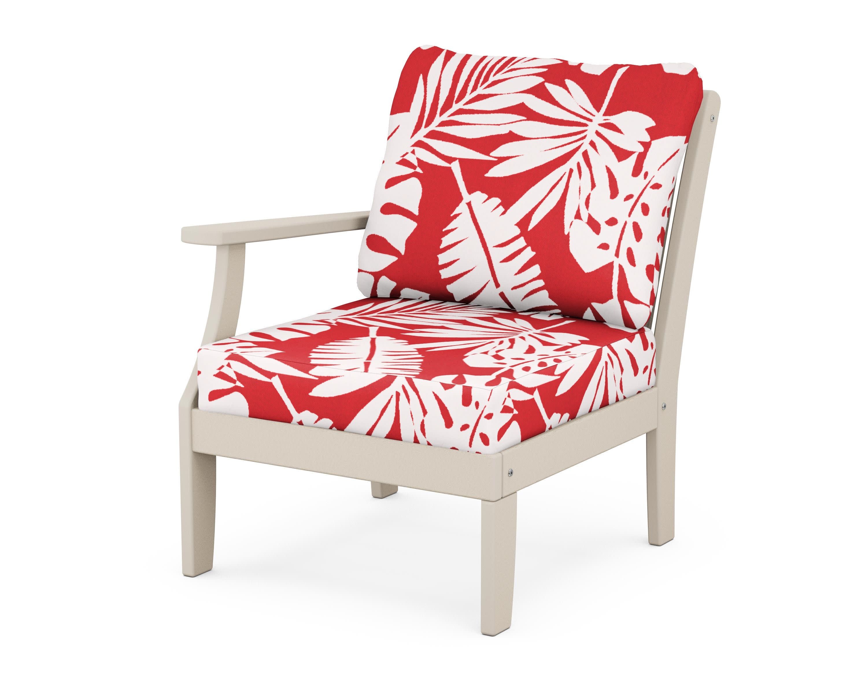 Braxton Modular Left Arm Chair in Sand / Leaf Crimson