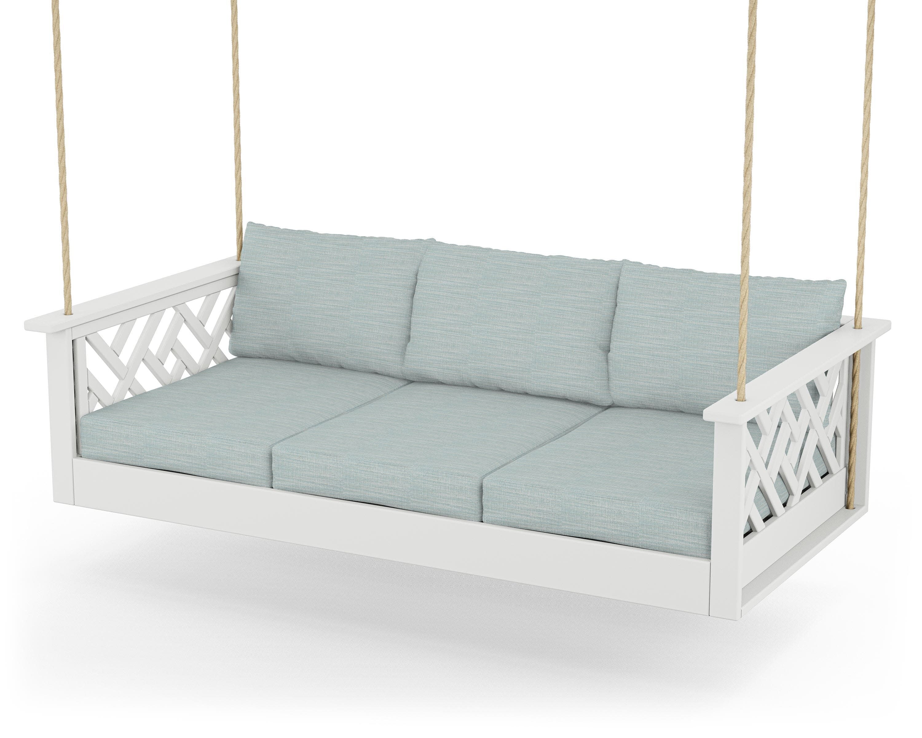 Chippendale Daybed Swing in White / Soothe Mist
