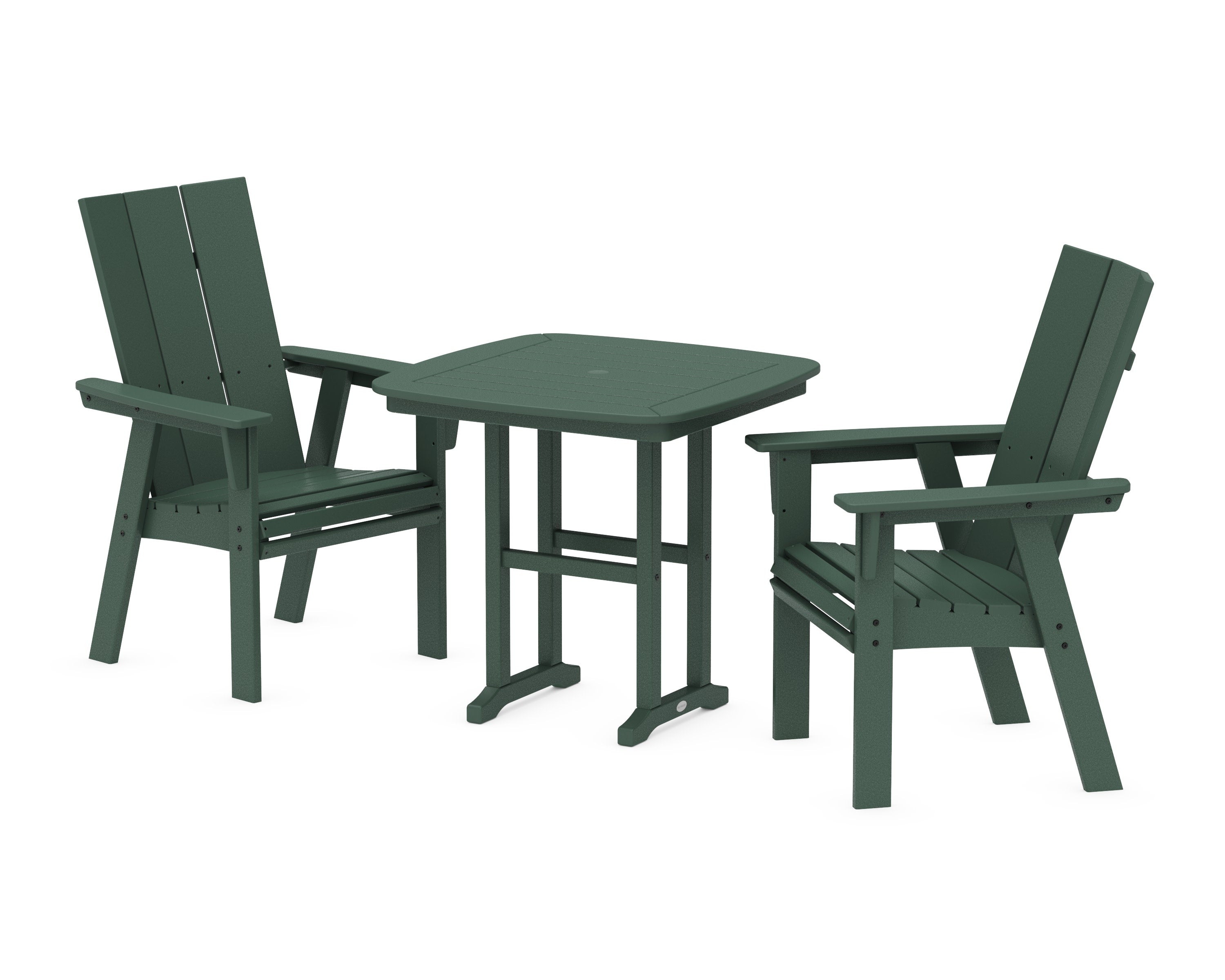 Modern Adirondack 3-Piece Dining Set in Green