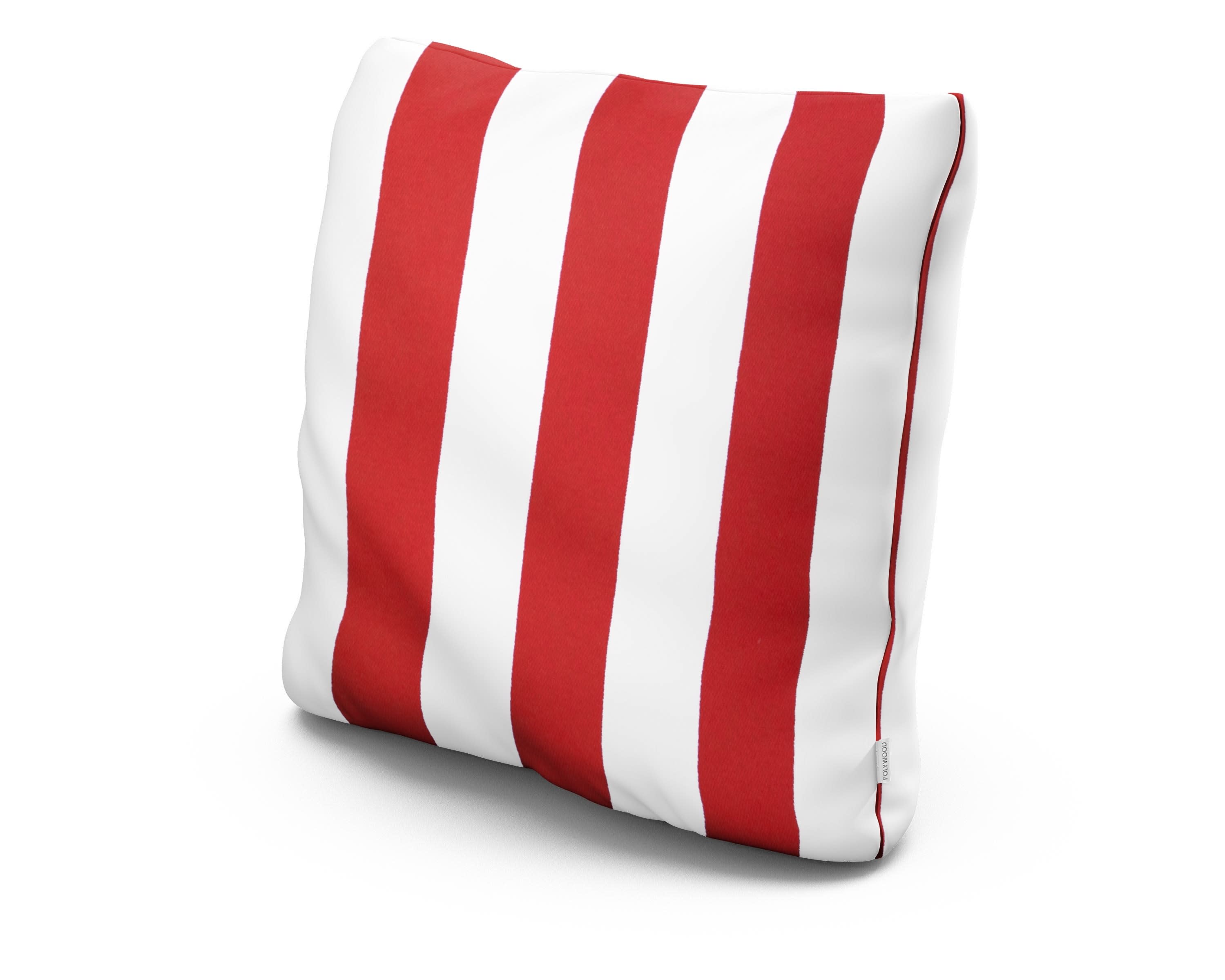 20" Outdoor Throw Pillow in Cabana Stripe Crimson