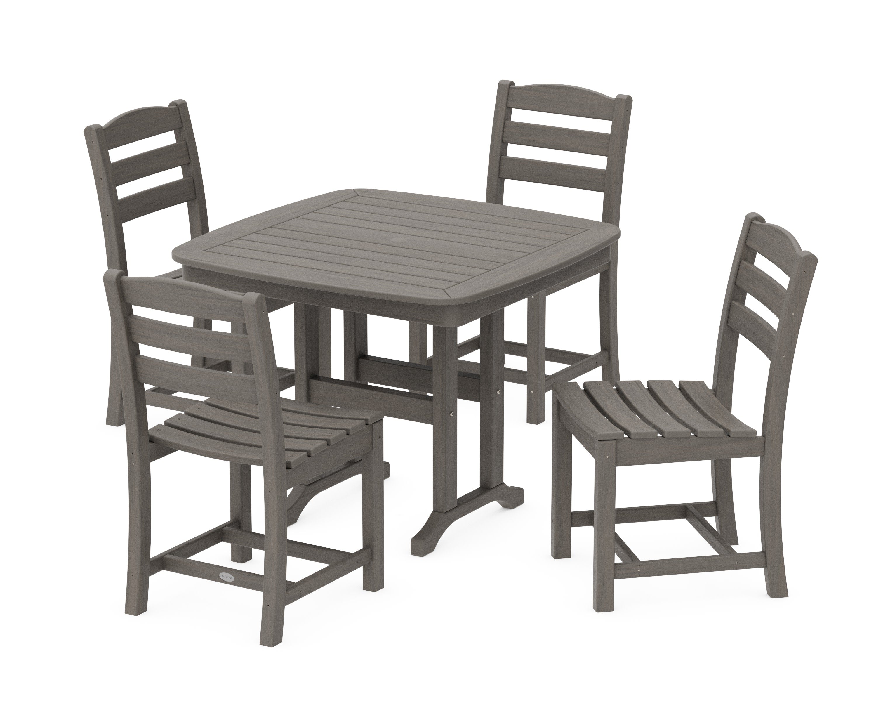 La Casa Caf 5-Piece Side Chair Dining Set in Driftwood