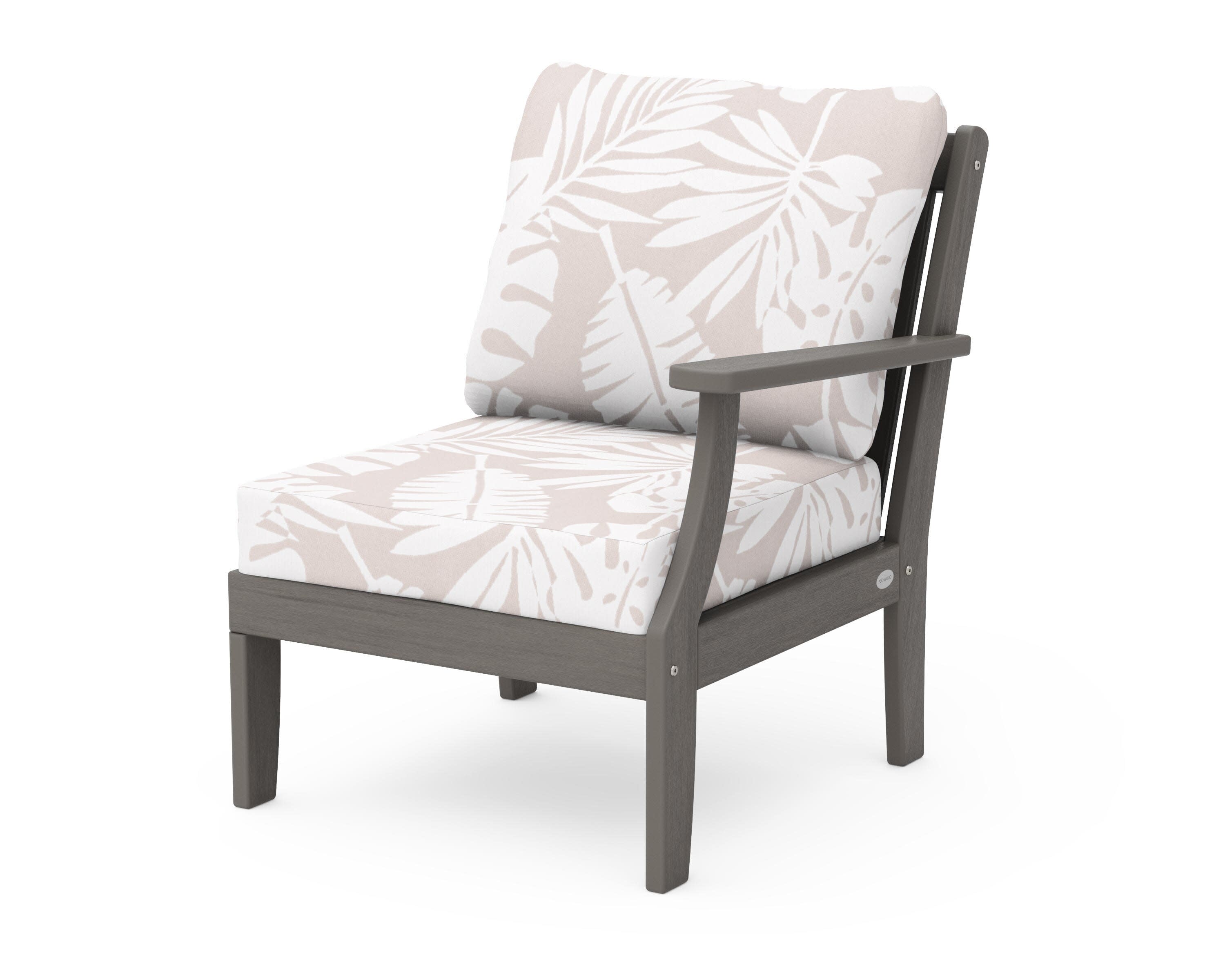 Braxton Modular Right Arm Chair in Driftwood / Leaf Dune Burlap