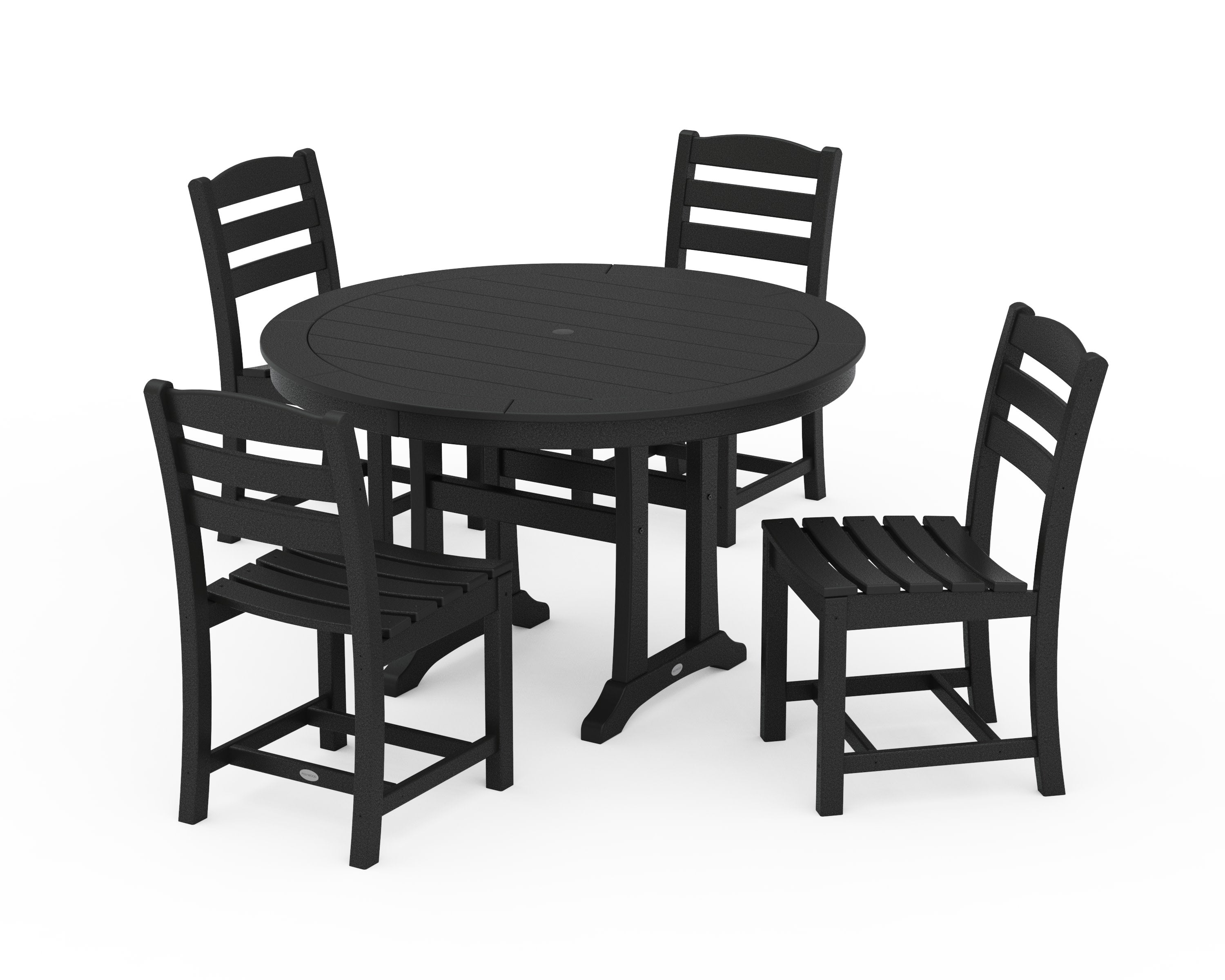 La Casa Caf 5-Piece Side Chair Dining Set in Black