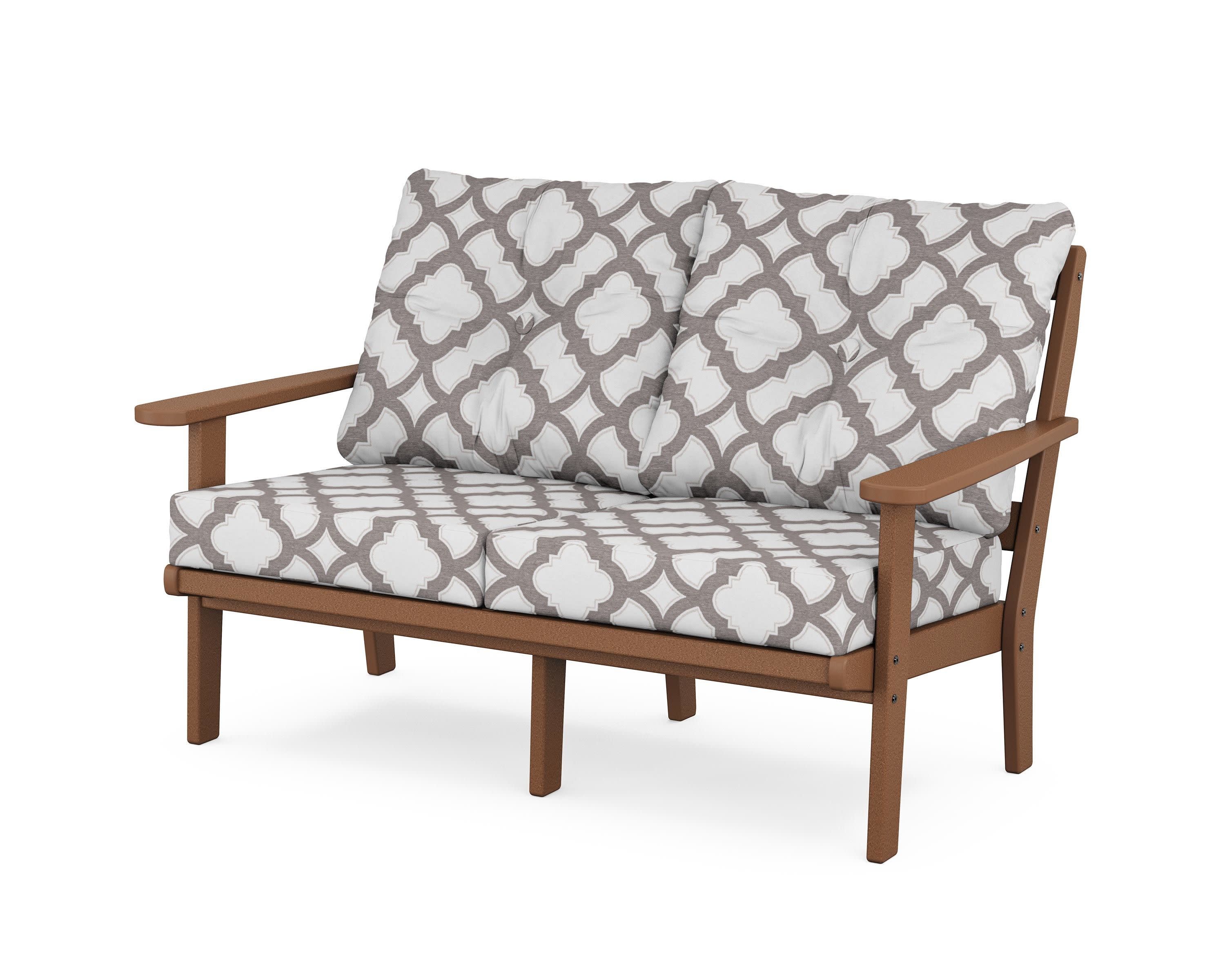 Mission Deep SeatingLoveseat in Teak / Trellis Grey Mist