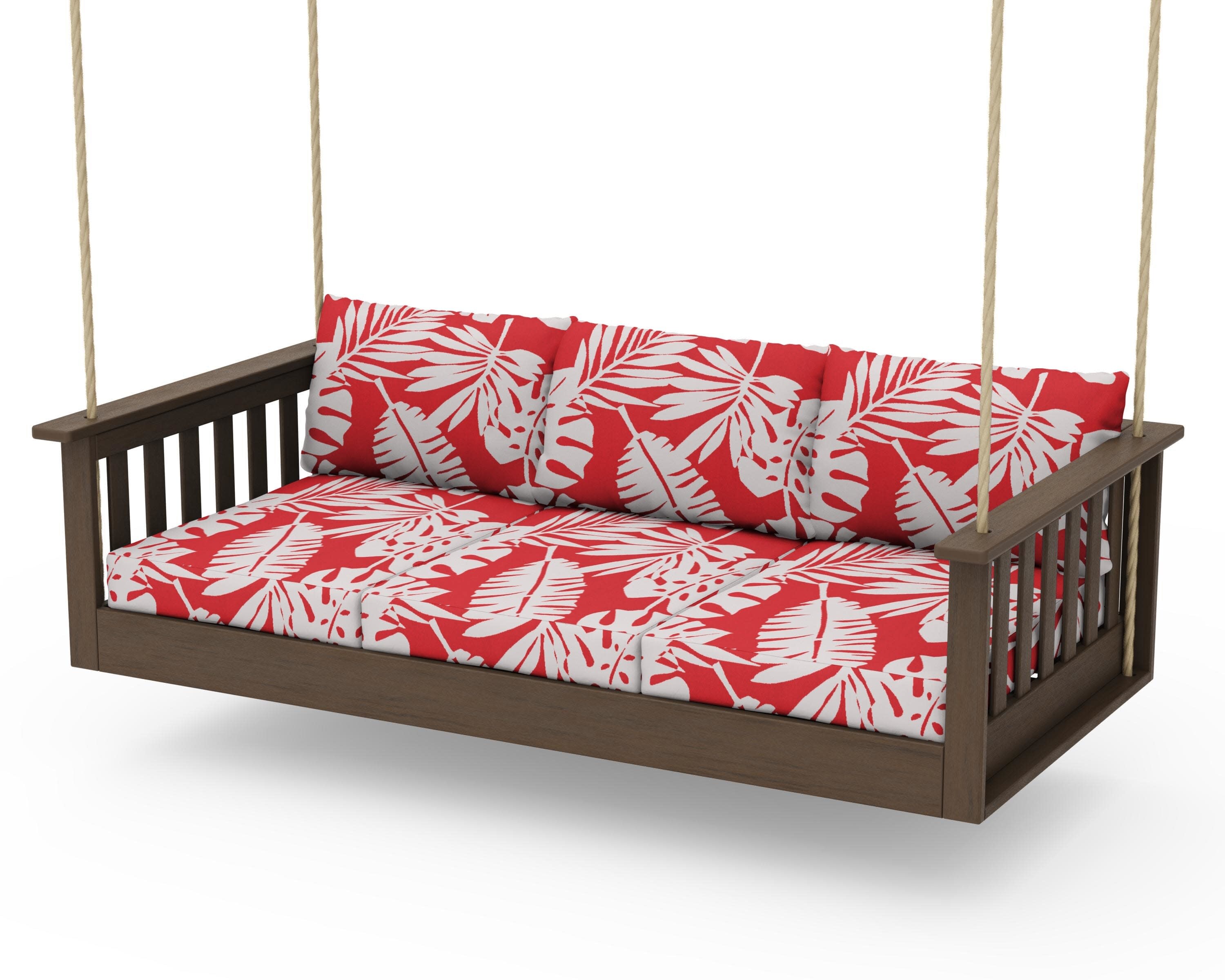 Vineyard Daybed Swing in Kona / Leaf Crimson