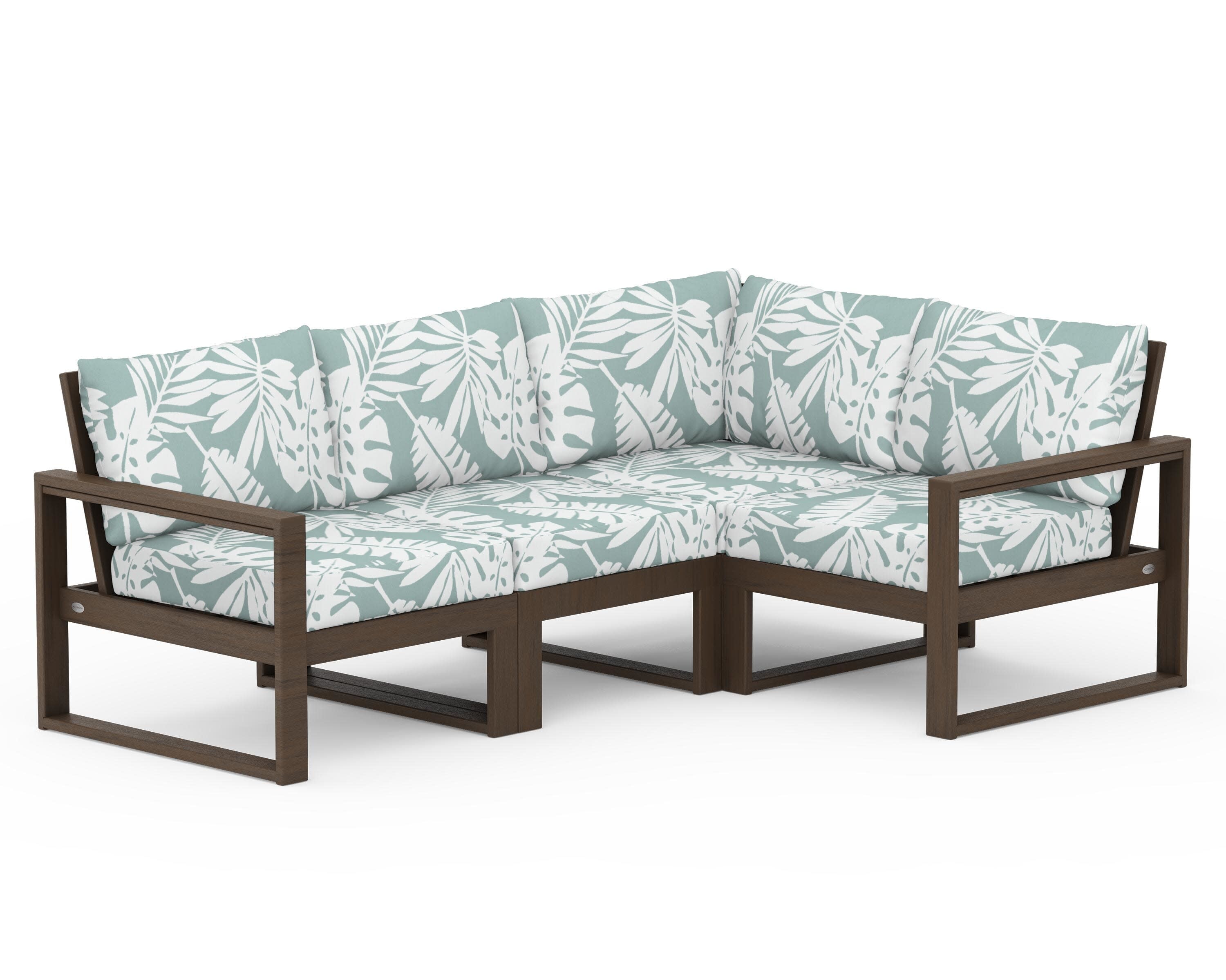 EDGE 4-Piece Modular Deep Seating Set in Kona / Leaf Glacier Spa