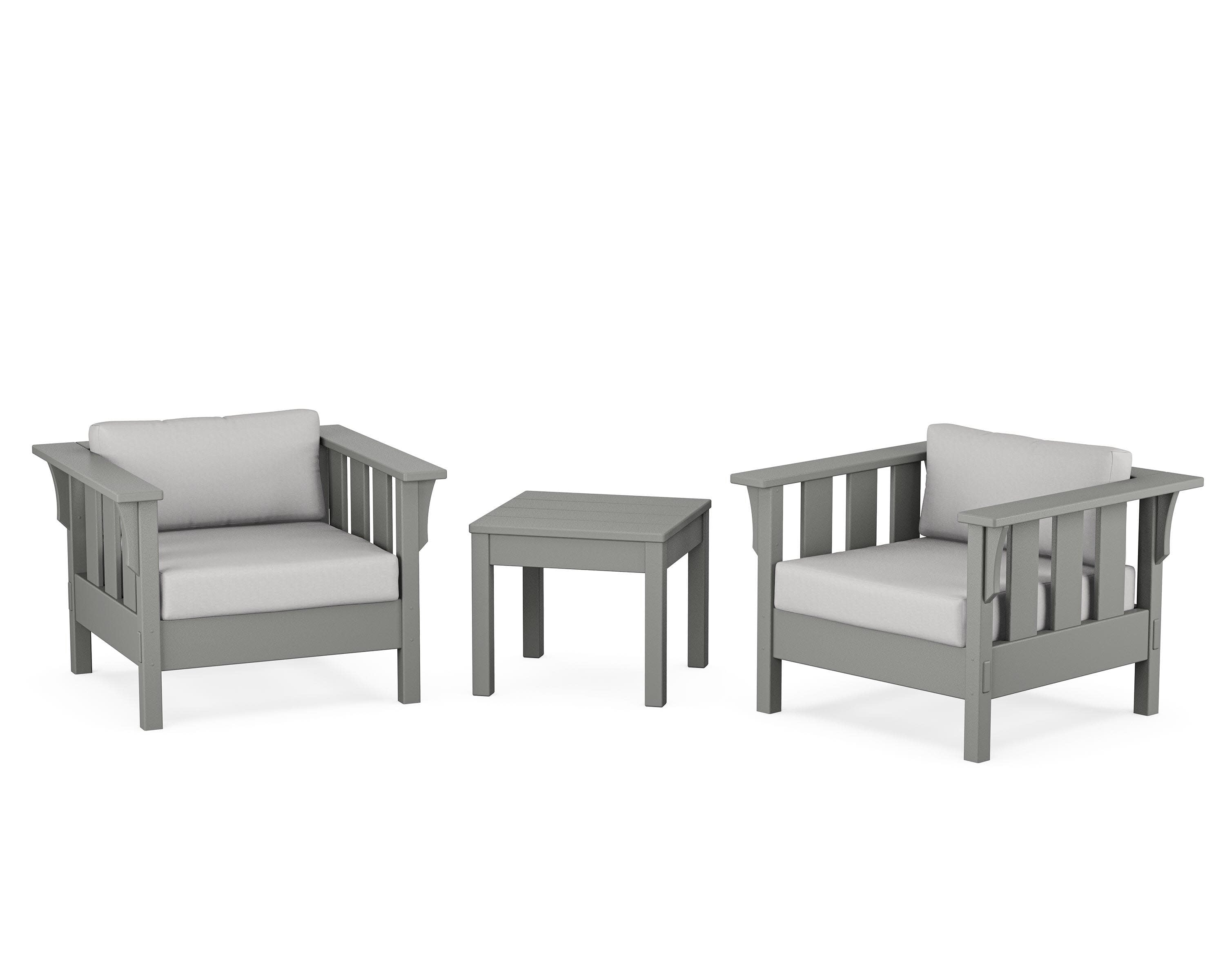 Acadia 3-Piece Deep Seating Set in Slate Grey / Diamond in the Rough