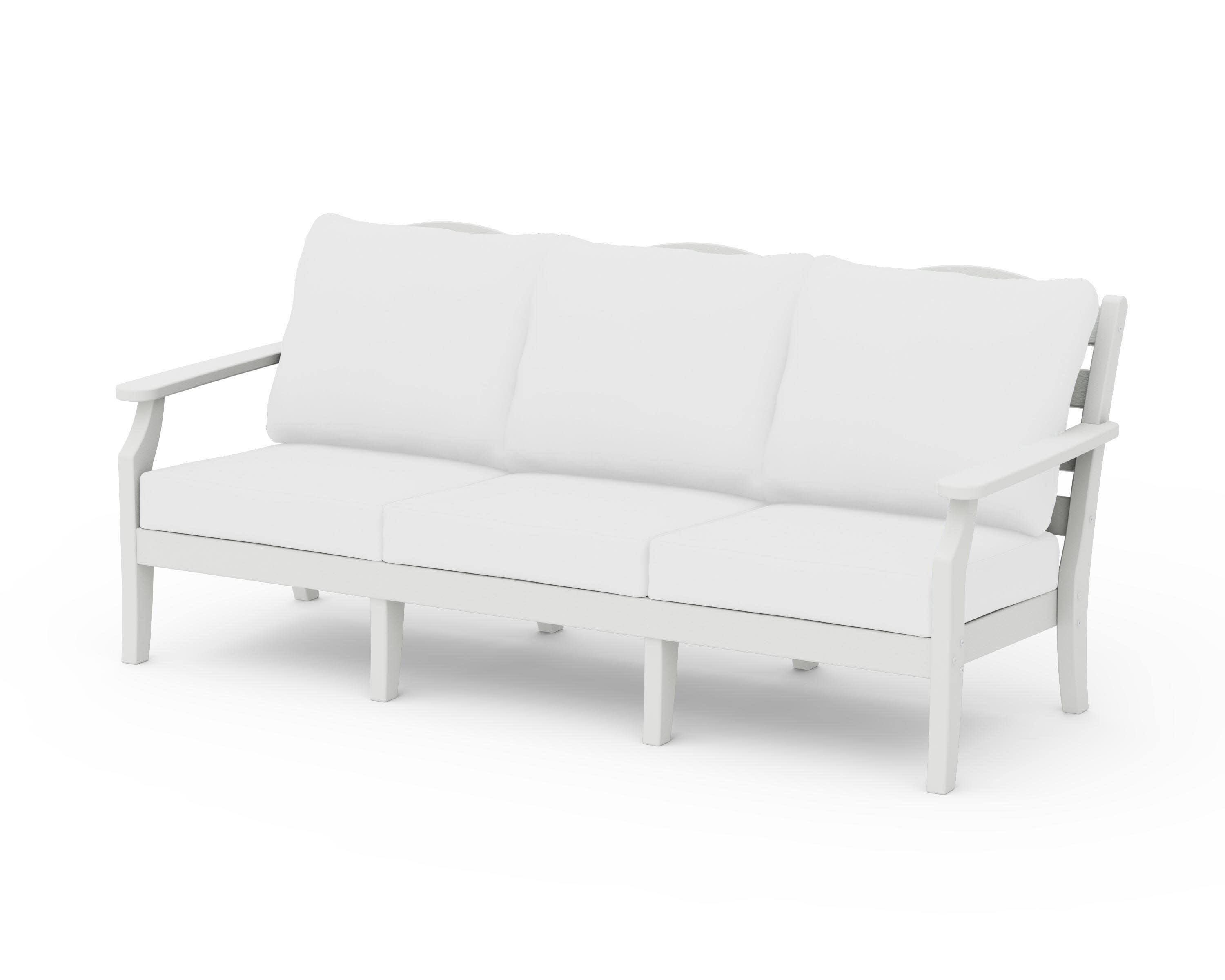 Savannah Deep Seating Sofa in Vintage White / Natural