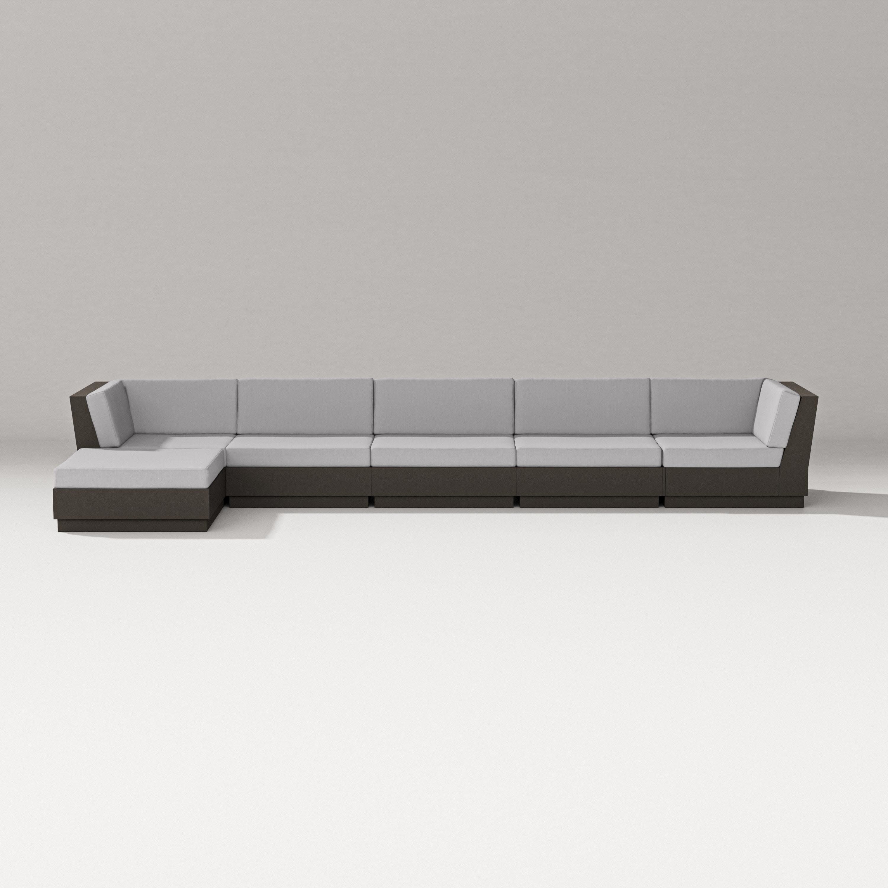 Elevate 6-Piece Chaise Sectional in Vintage Coffee / Granite