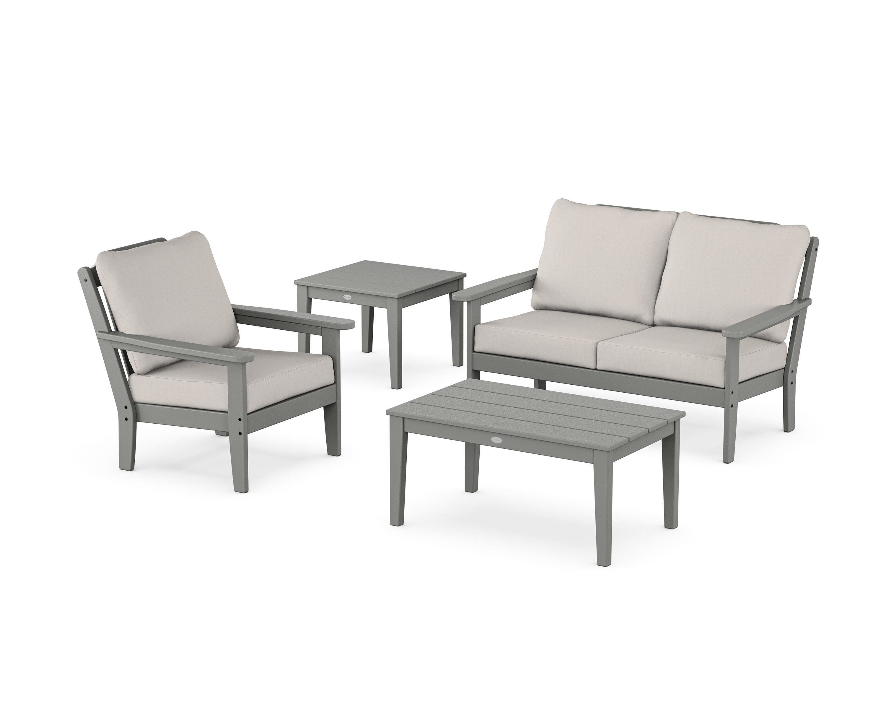 Wovendale 4-Piece Deep Seating Set in Slate Grey / Cast Ash
