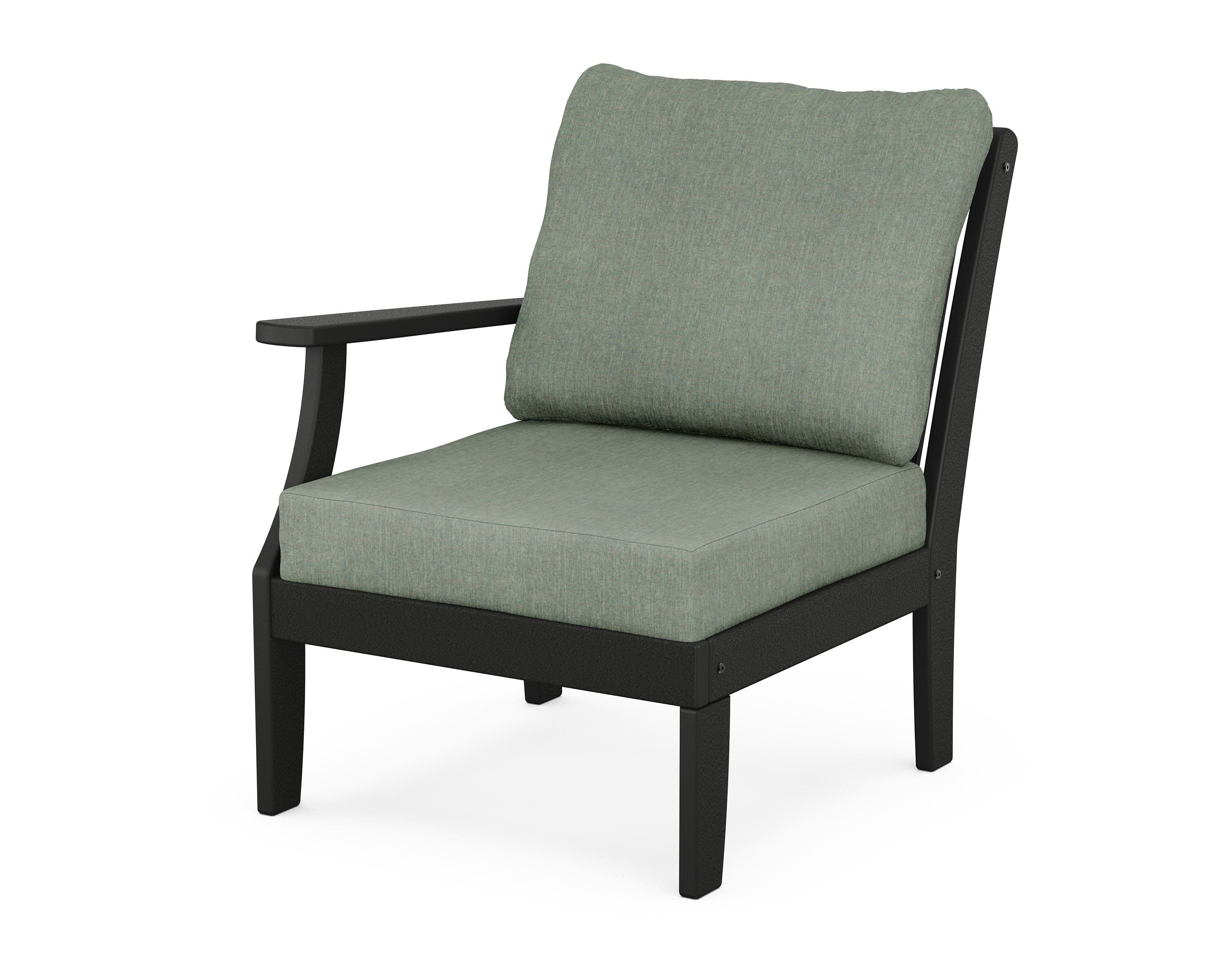 Braxton Modular Left Arm Chair in Black / Cast Sage