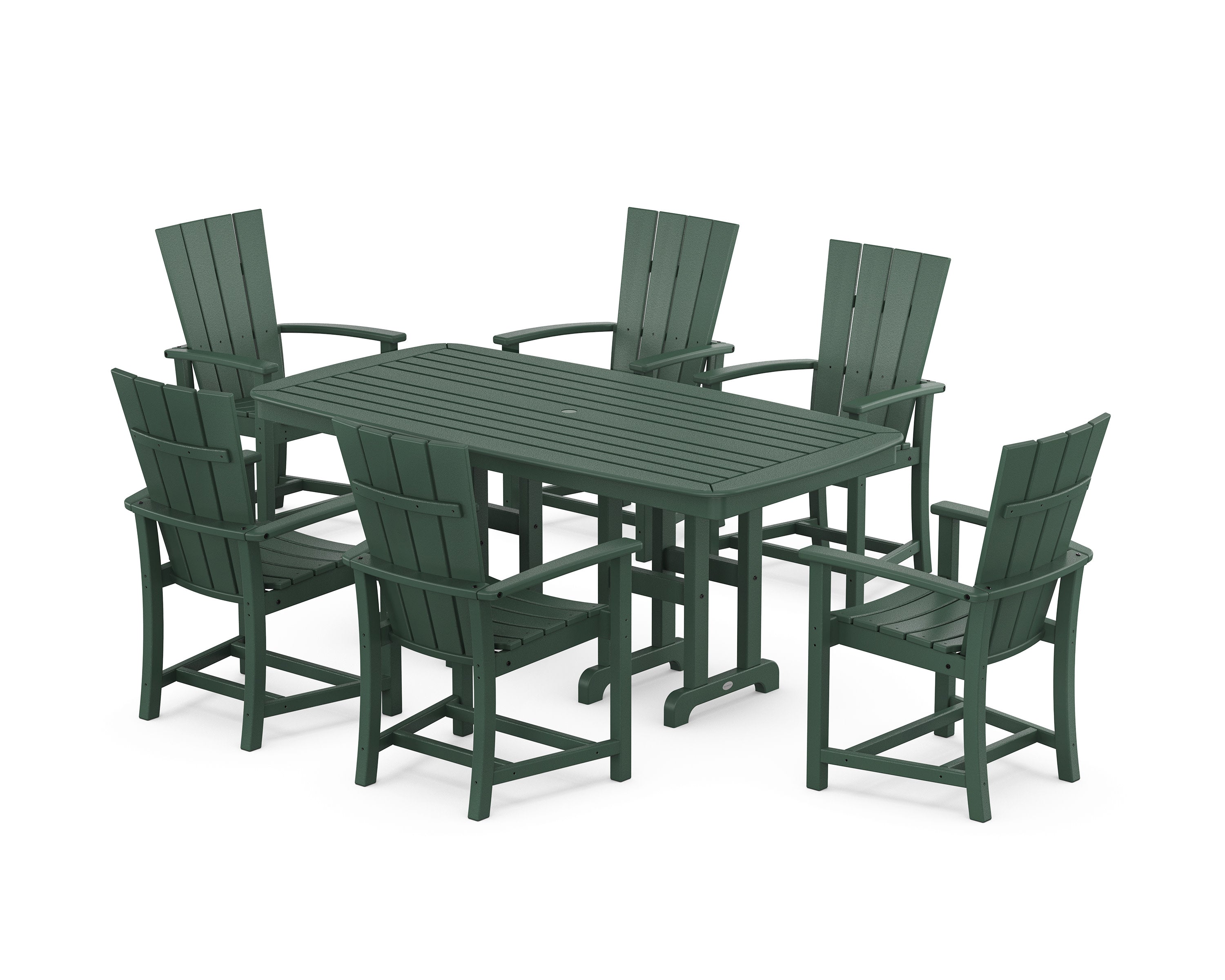 Quattro 7-Piece Dining Set in Green