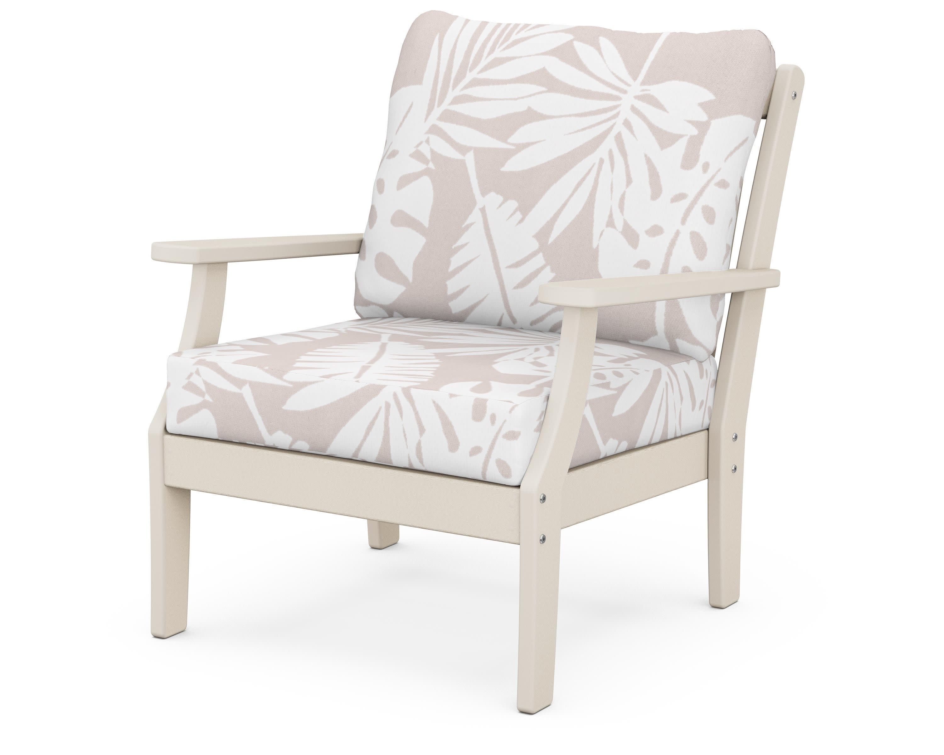 Braxton Deep Seating Chair in Sand / Leaf Dune Burlap