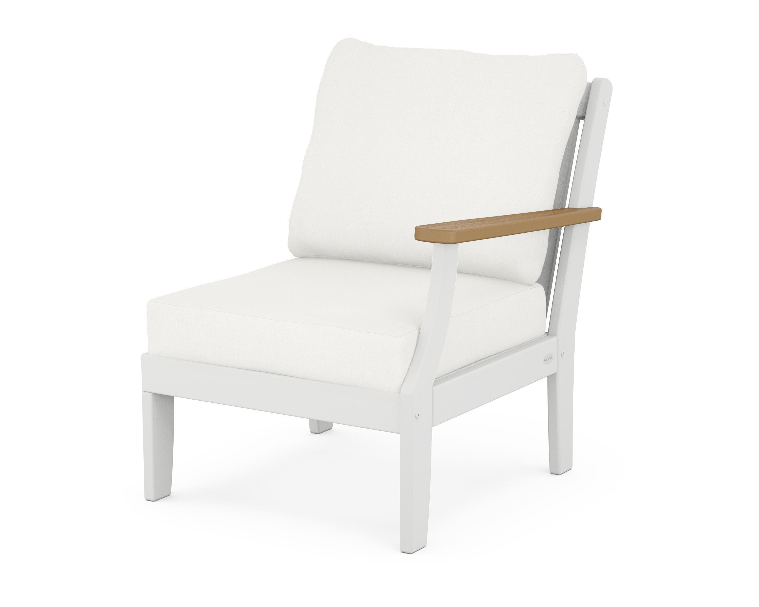 Braxton Modular Right Arm Chair in White / Natural / Natural Linen