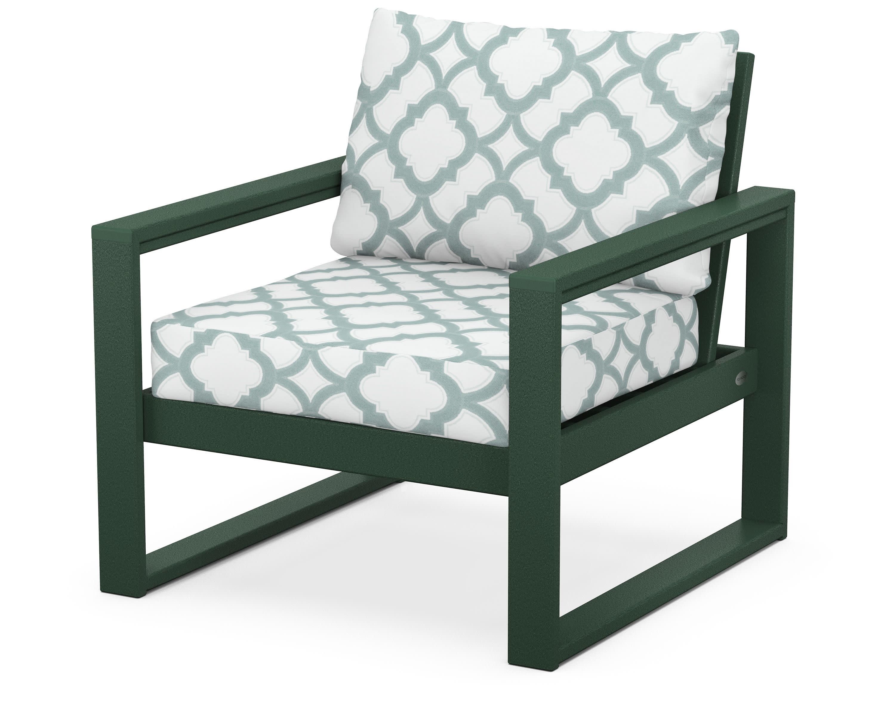 EDGE Club Chair in Green / Trellis Glacier Spa