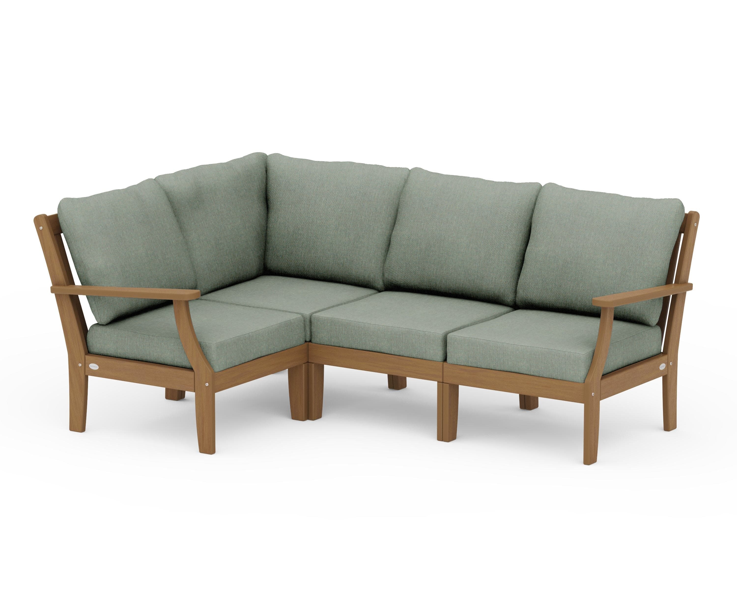 Braxton Modular 4-Piece Deep Seating Set in Natural / Cast Sage