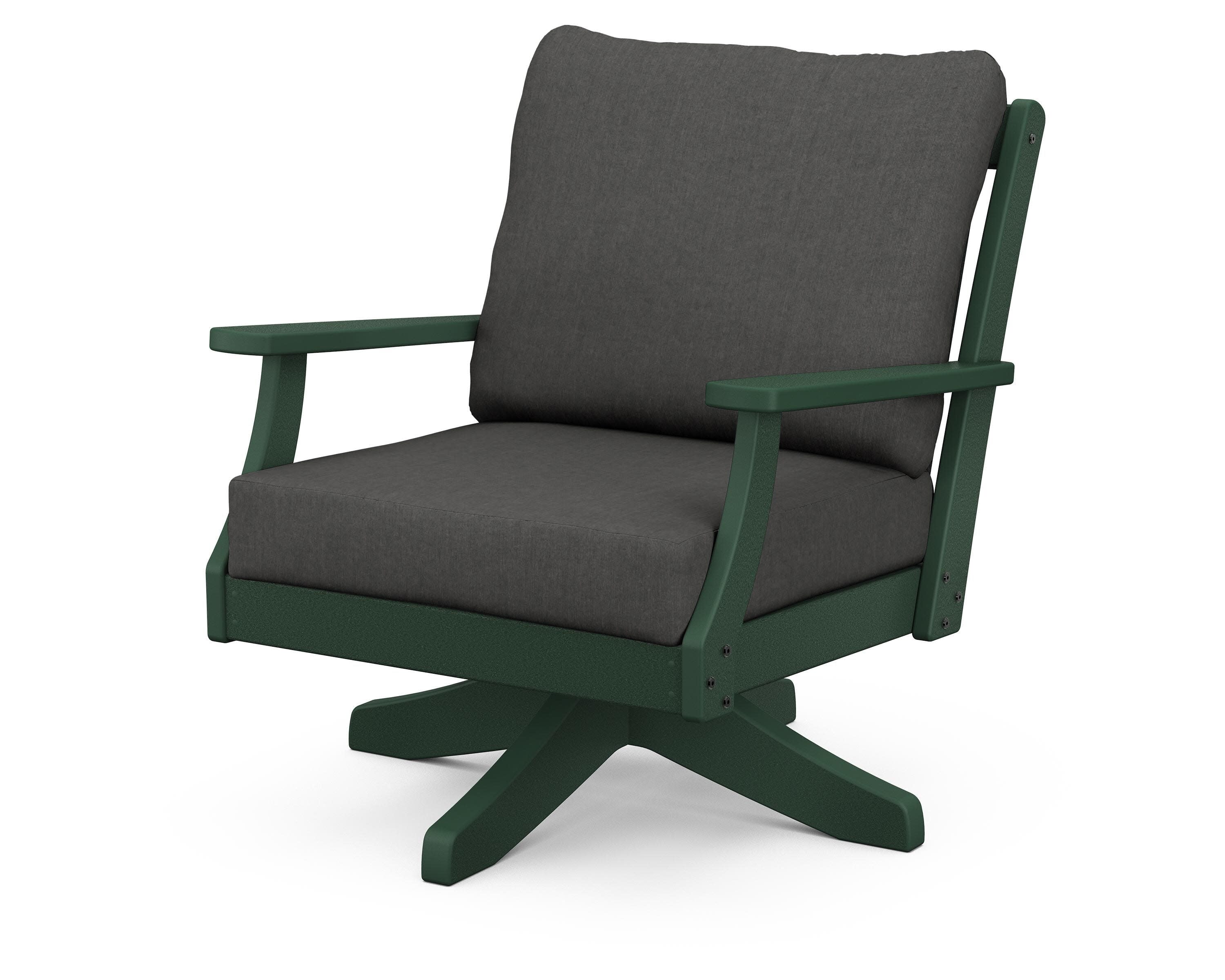 Braxton Deep Seating Swivel Chair in Green / Spectrum Carbon