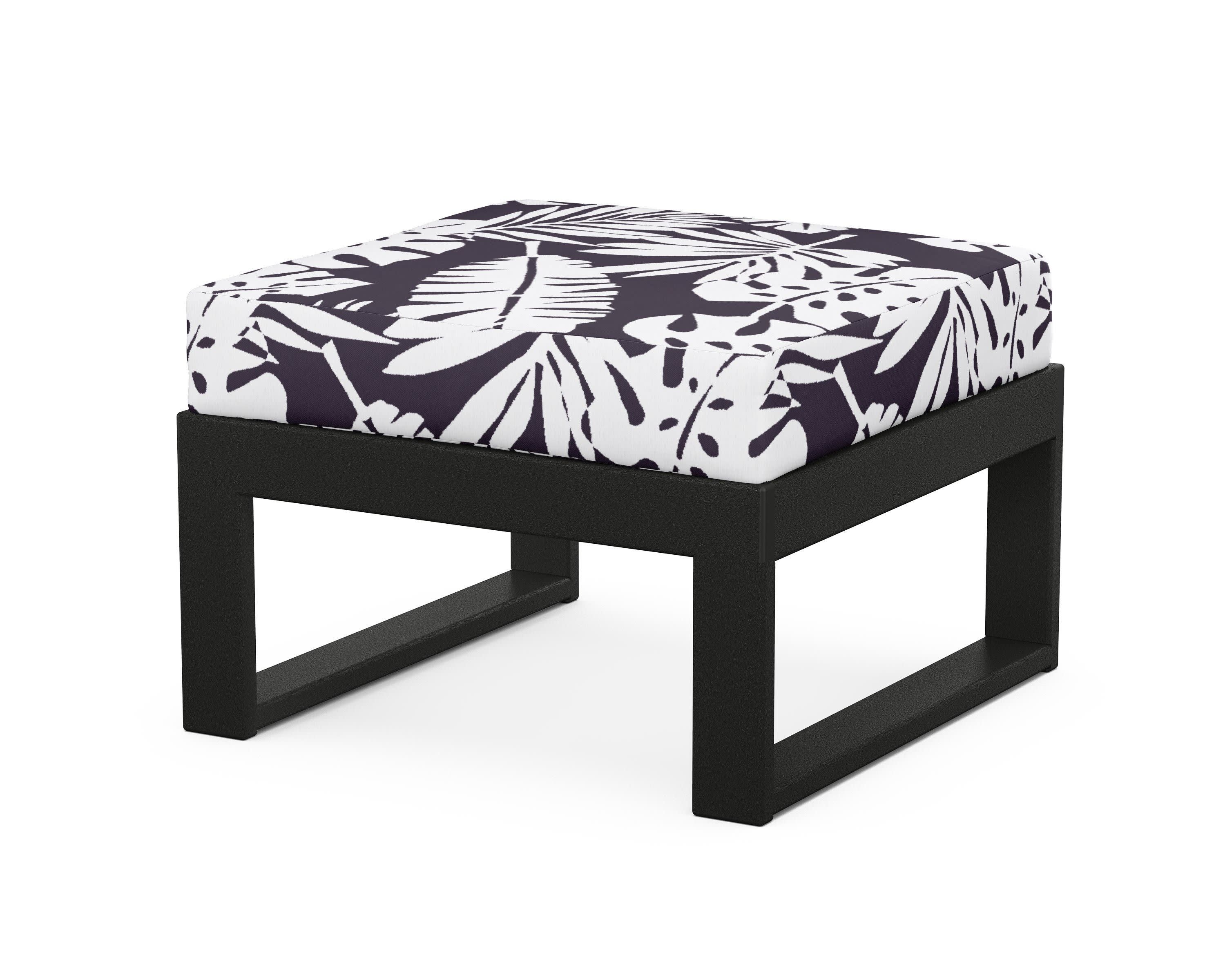 Modular Ottoman - Modern in Black / Leaf Navy