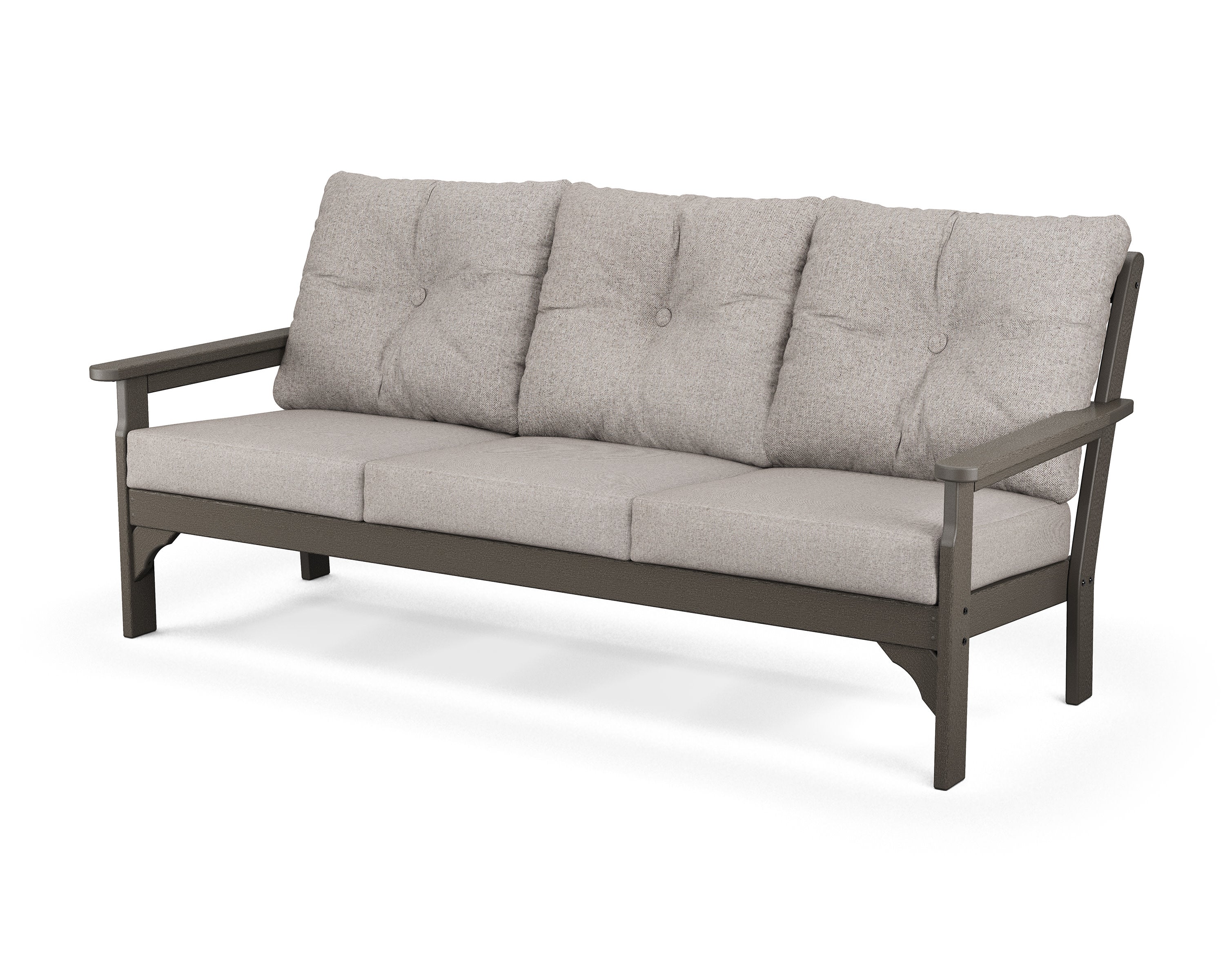 Vineyard Deep Seating Sofa in Vintage Coffee / Weathered Tweed