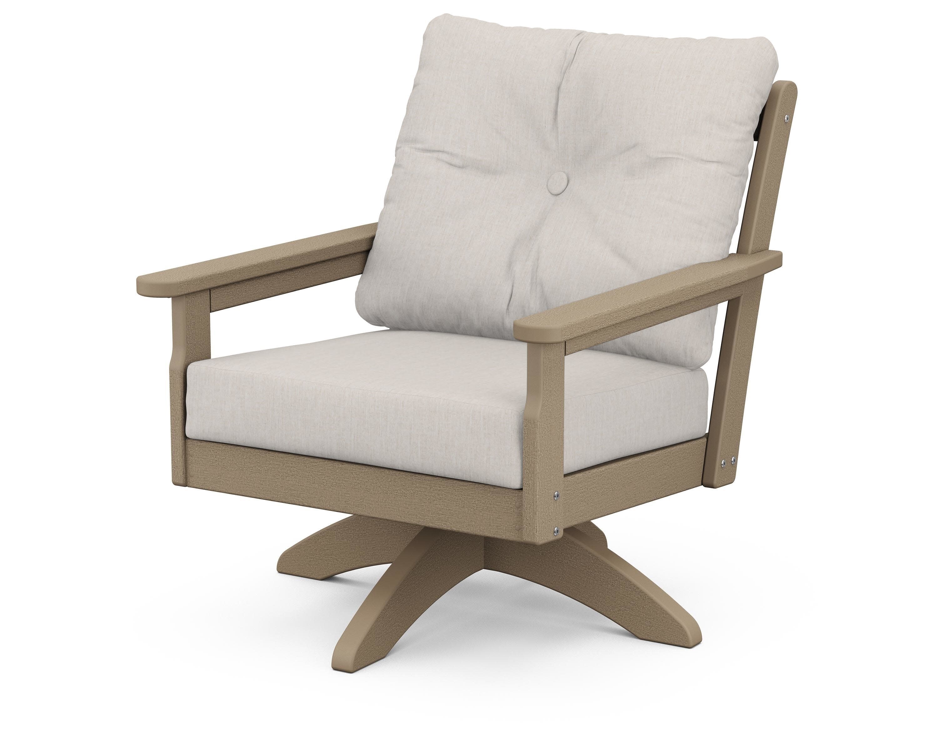 Vineyard Deep Seating Swivel Chair in Vintage Sahara / Cast Ash