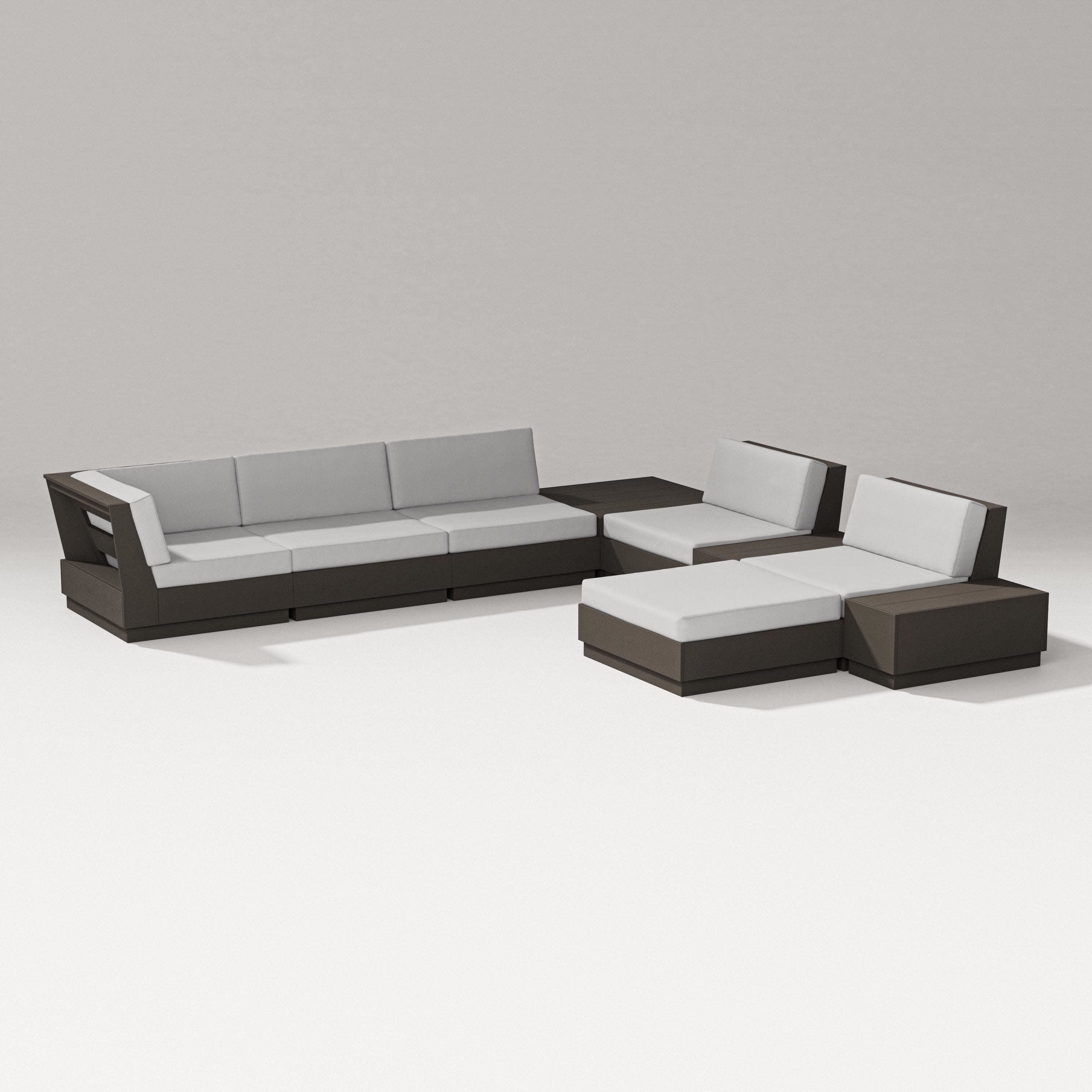 Elevate 9-Piece Conversation Sectional in Vintage Coffee / Diamond in the Rough