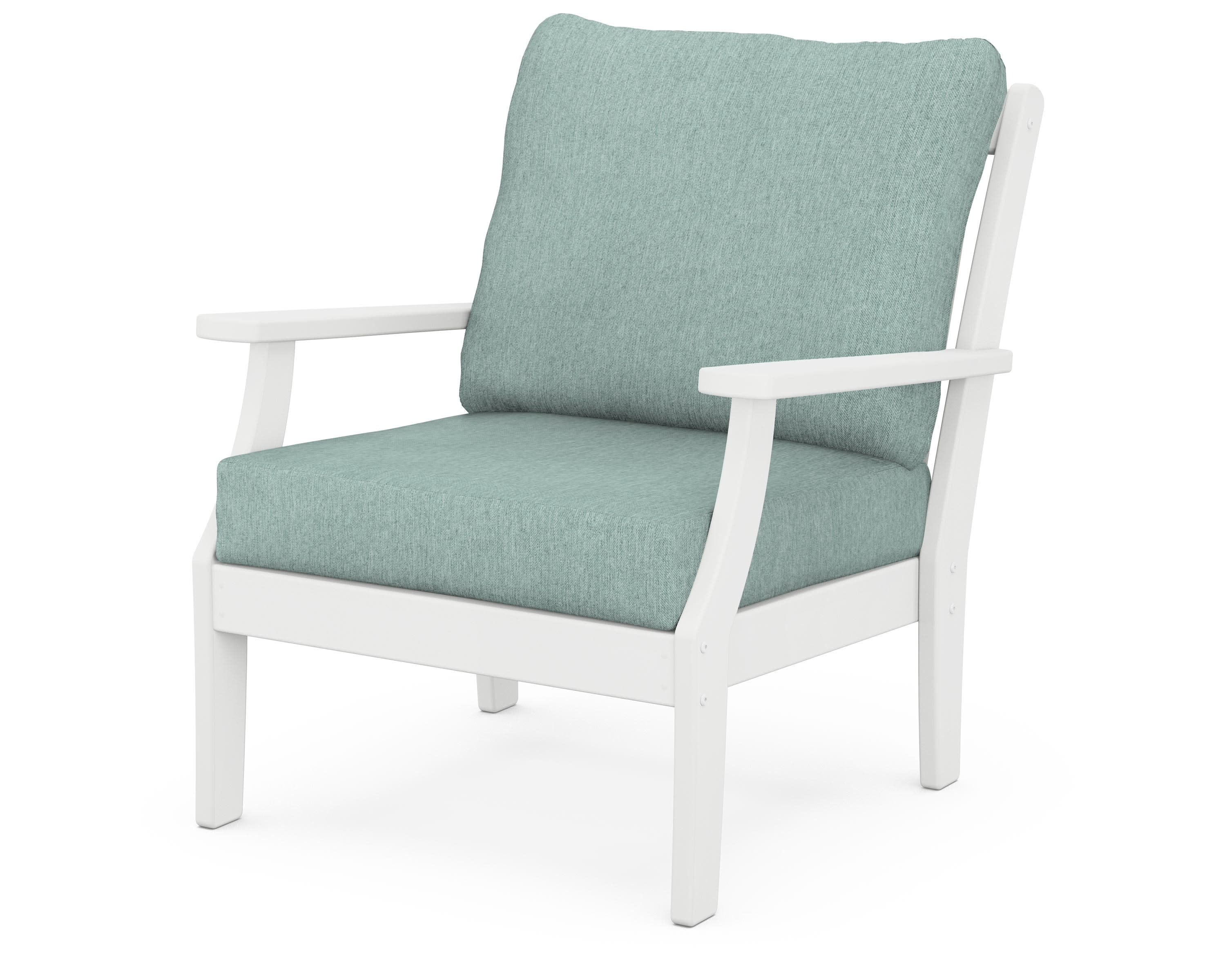 Braxton Deep Seating Chair in White / Glacier Spa