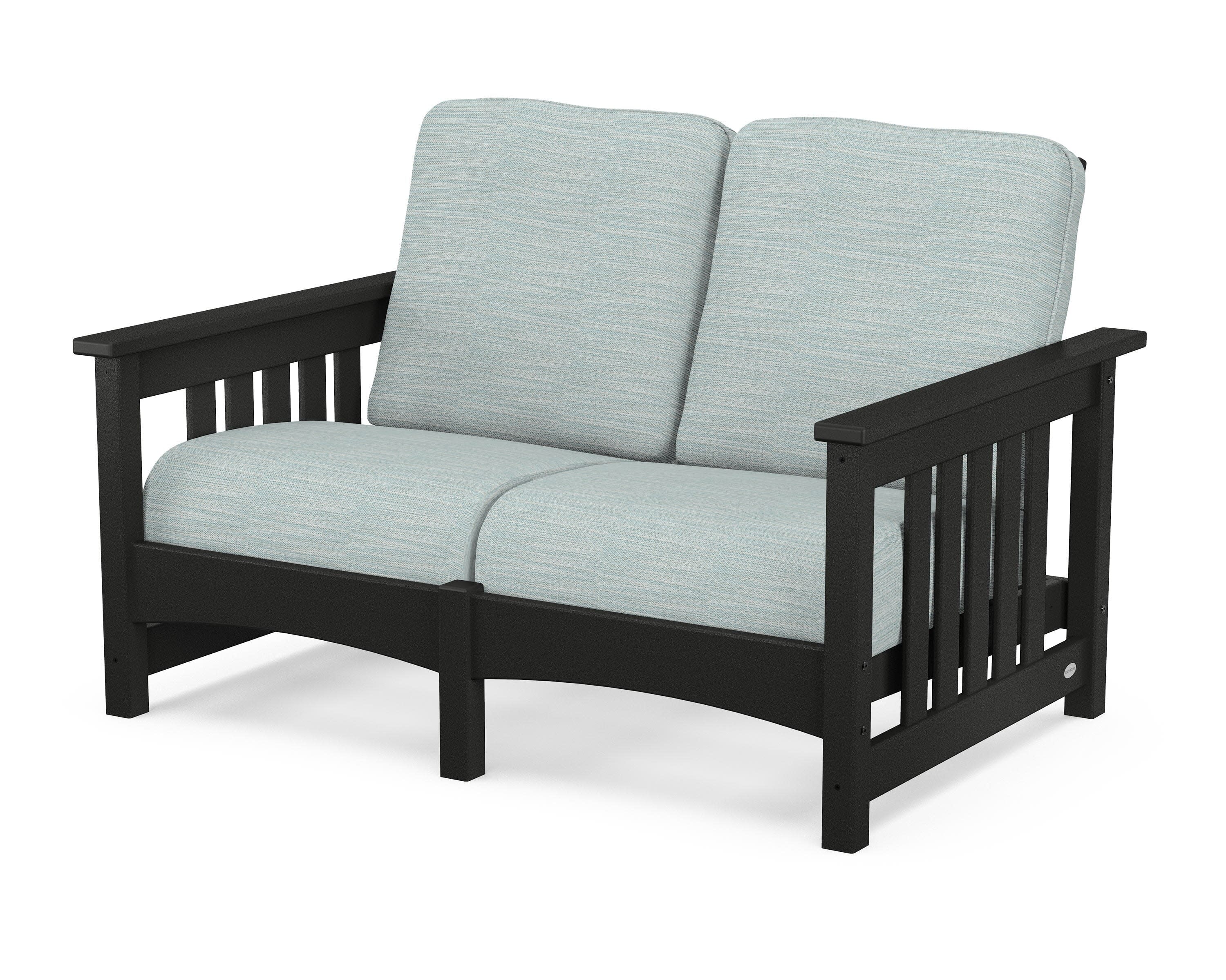 Club Mission Loveseat in Black / Soothe Mist