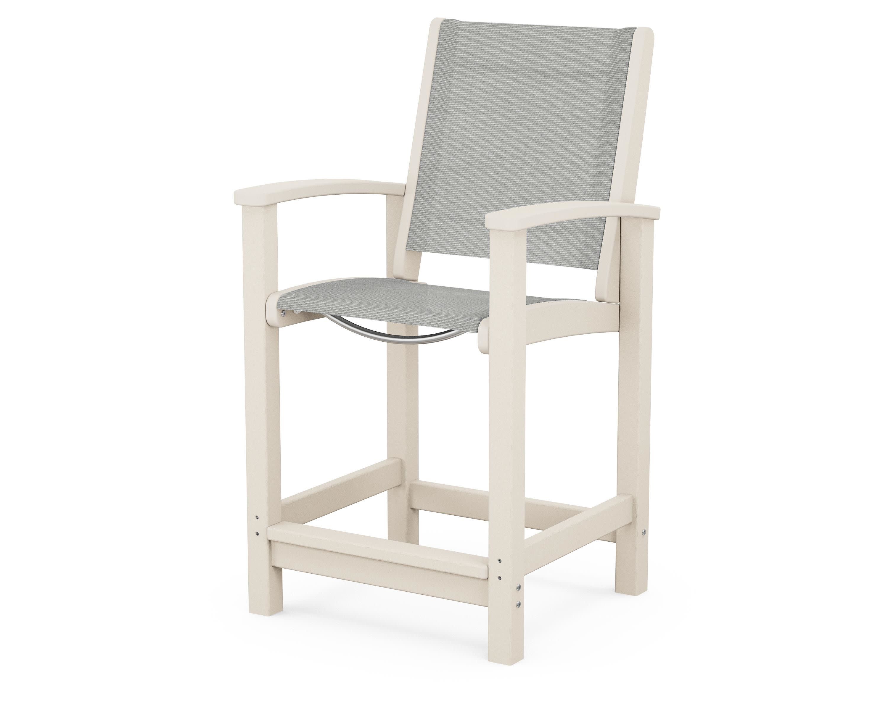 Coastal Counter Chair in Sand / Metallic Sling