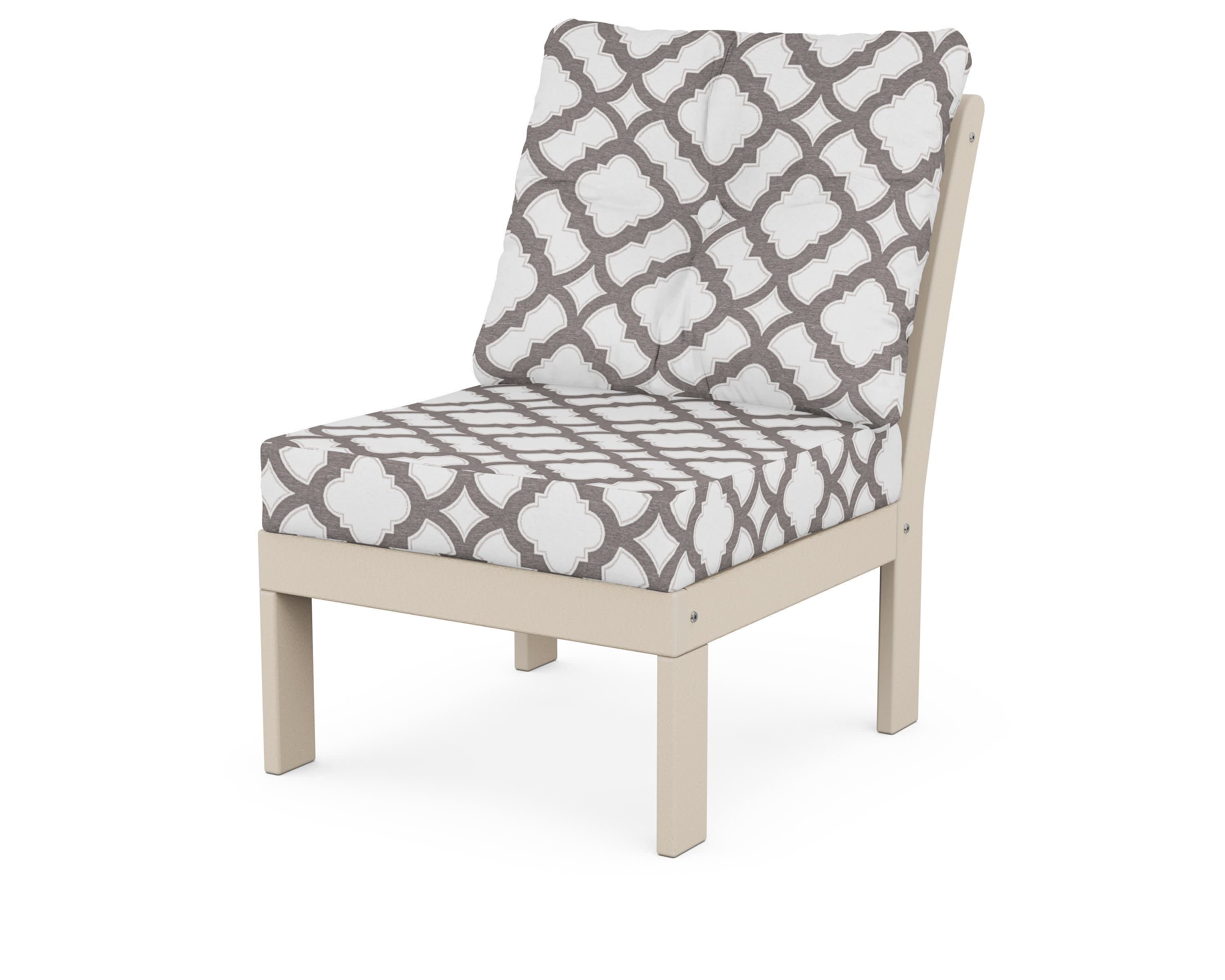 Vineyard Modular Armless Chair in Sand / Trellis Grey Mist
