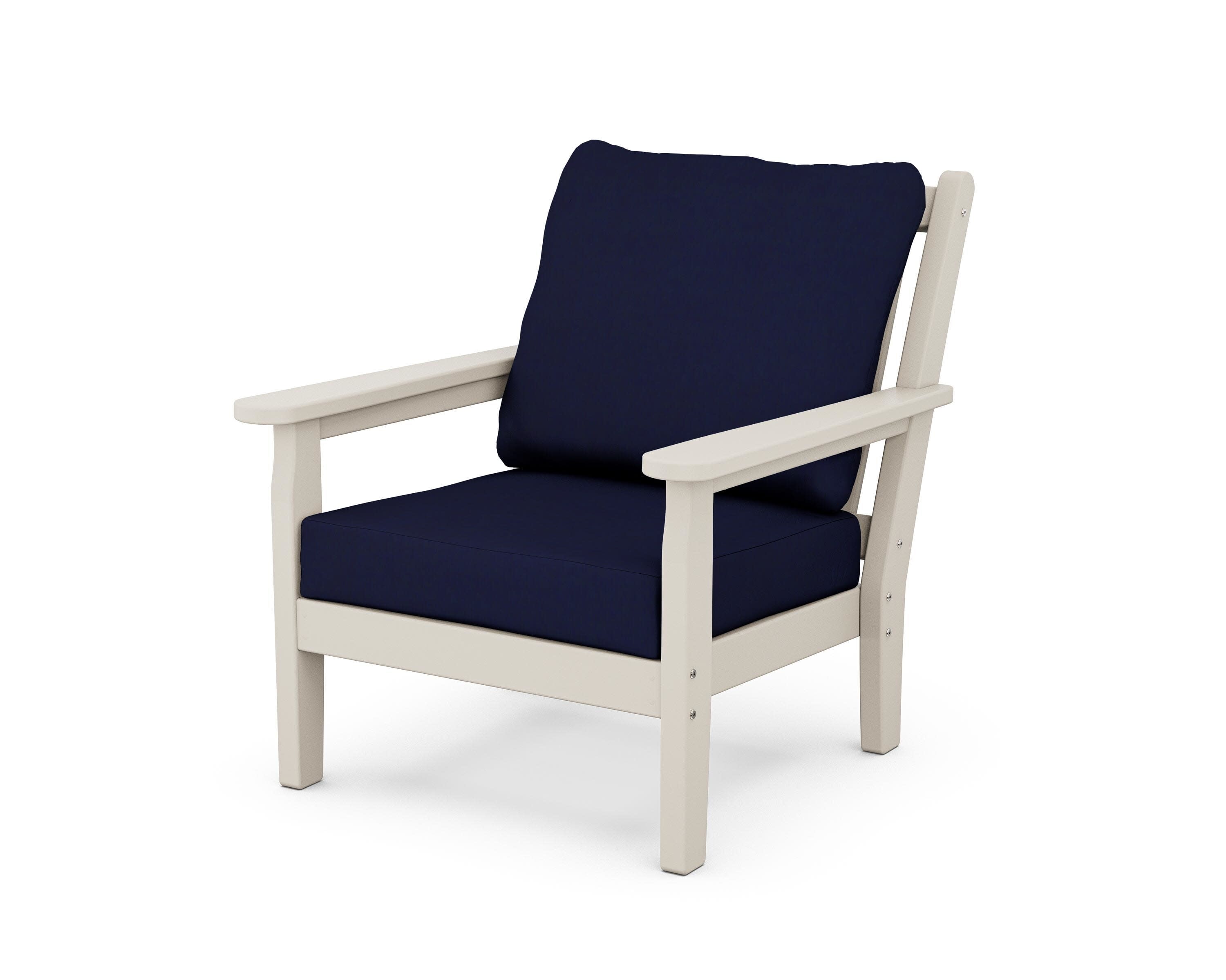 Chippendale Deep Seating Chair in Sand / Navy