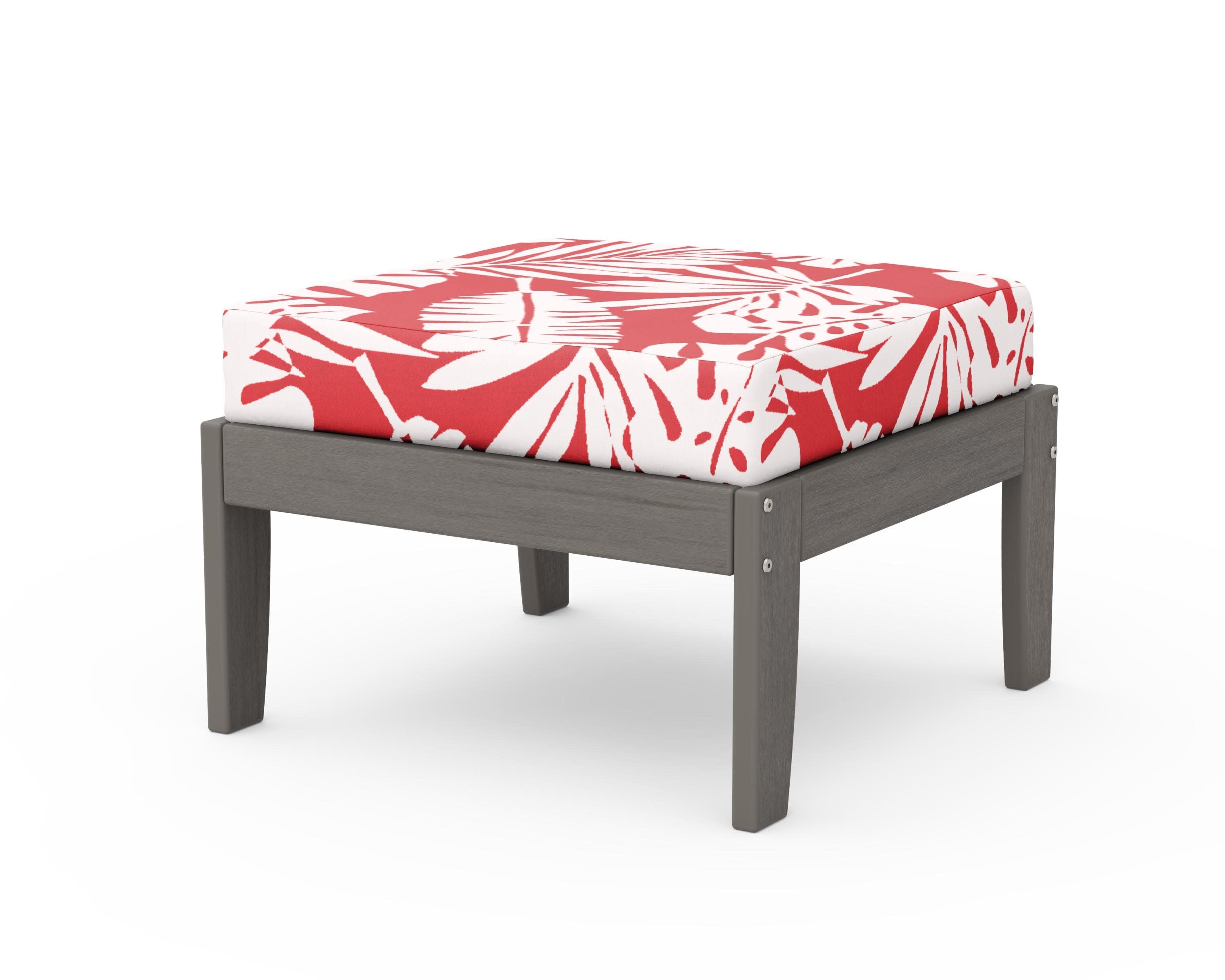 Modular Ottoman - Classic in Driftwood / Leaf Crimson