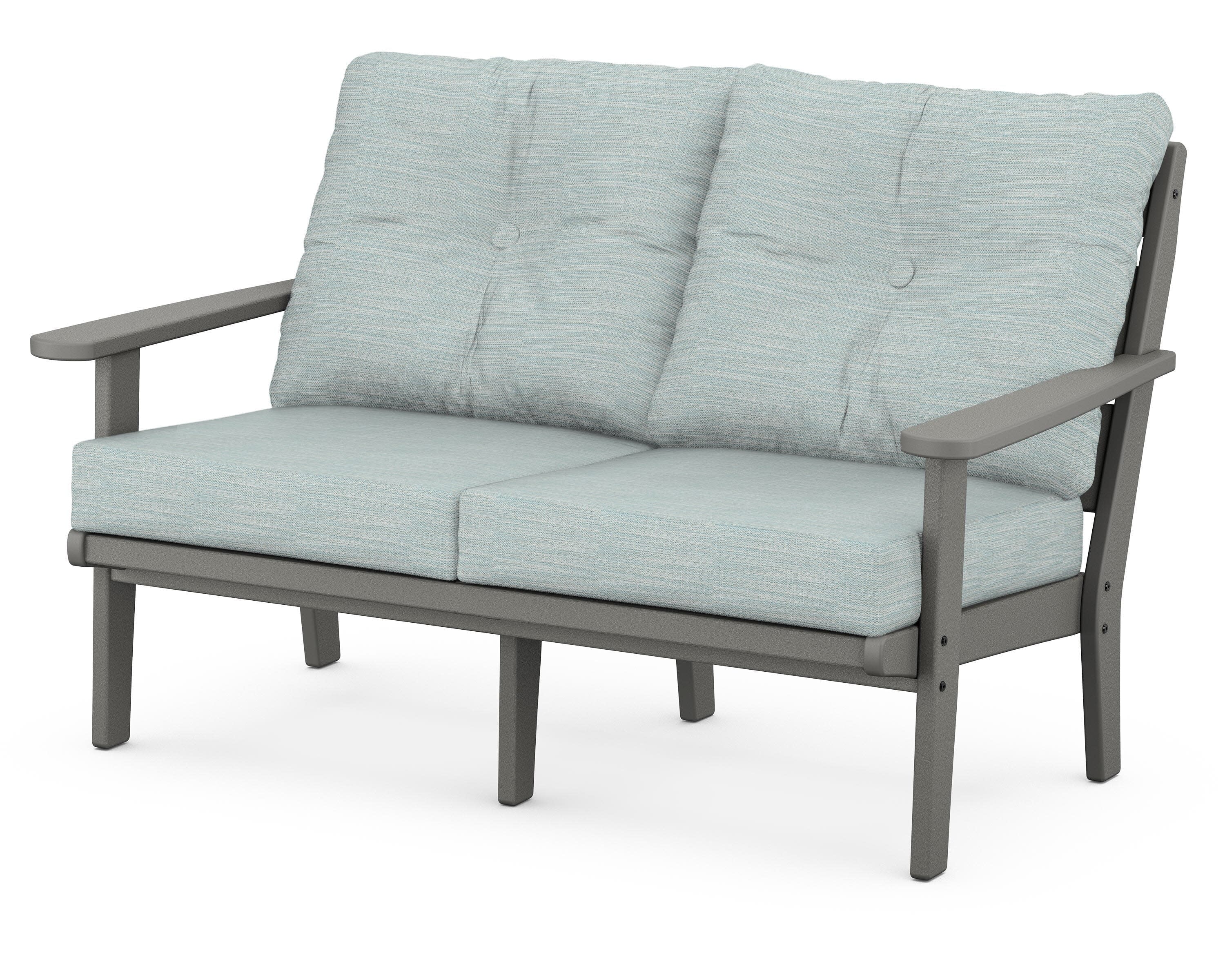 Lakeside Deep Seating Loveseat in Slate Grey / Soothe Mist