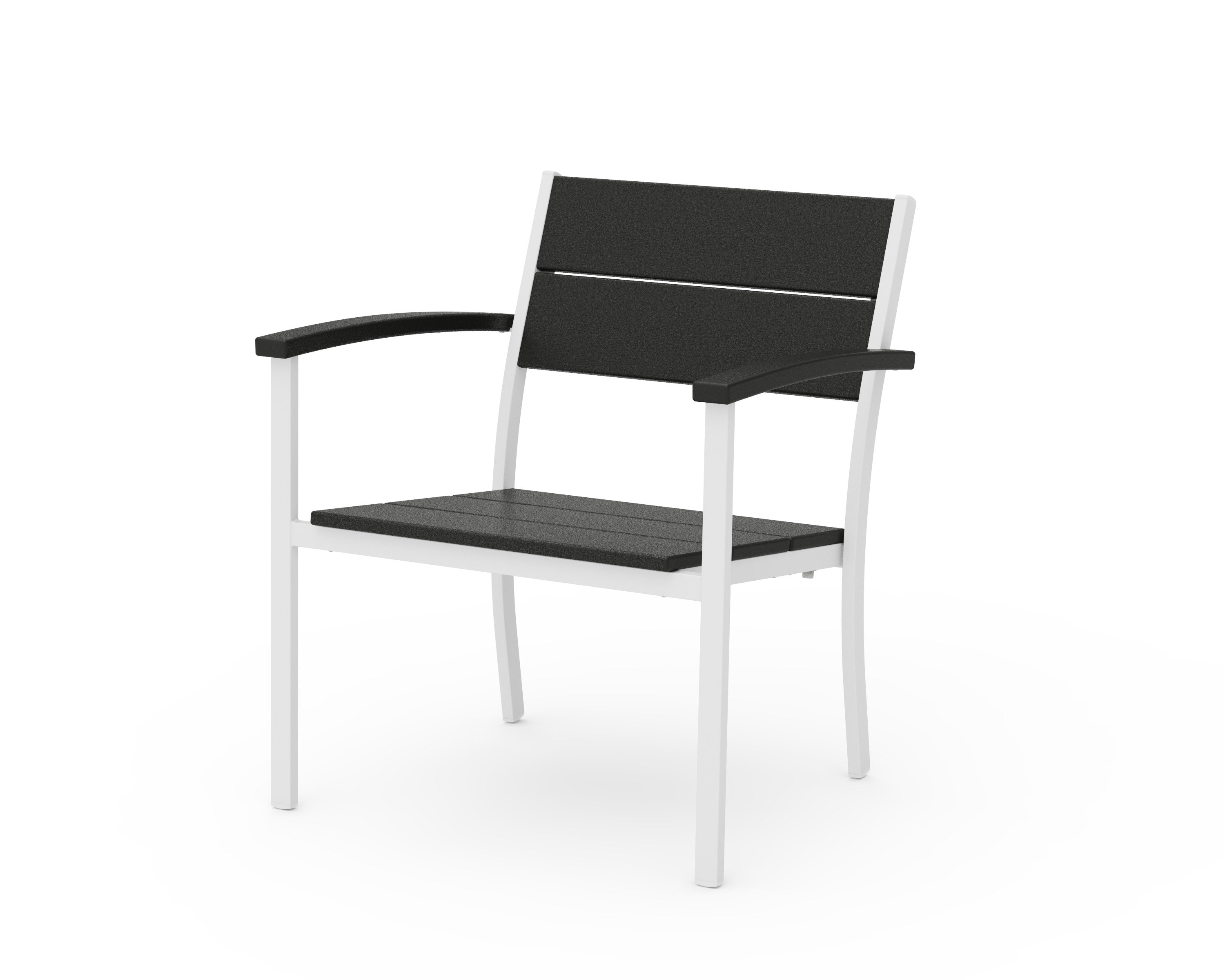 Main Street Stacking Lounge Arm Chair in White / Black
