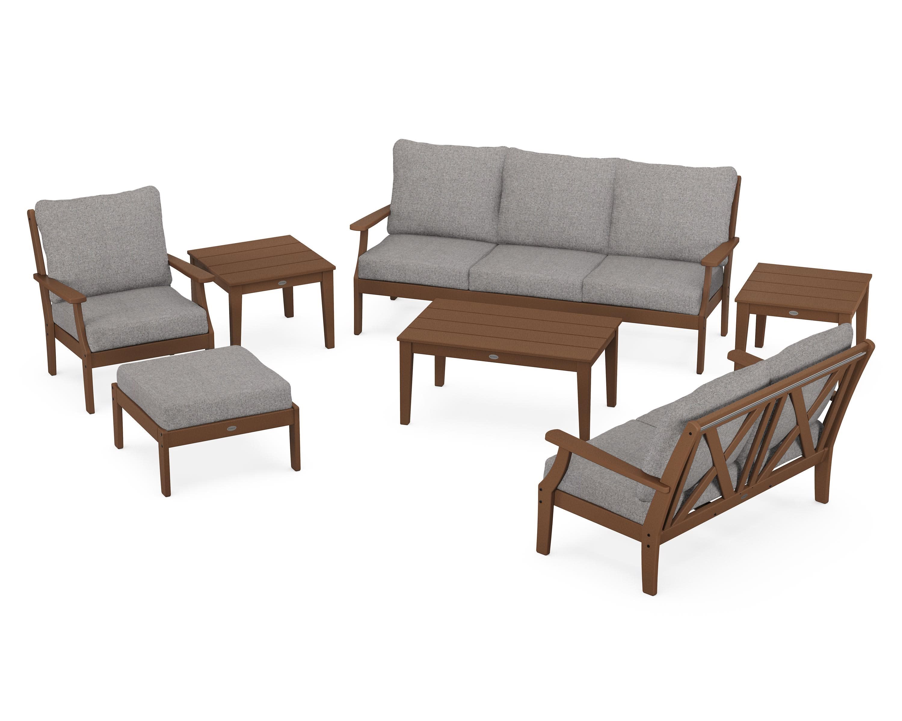 Braxton 7-Piece Deep Seating Set in Teak / Grey Mist