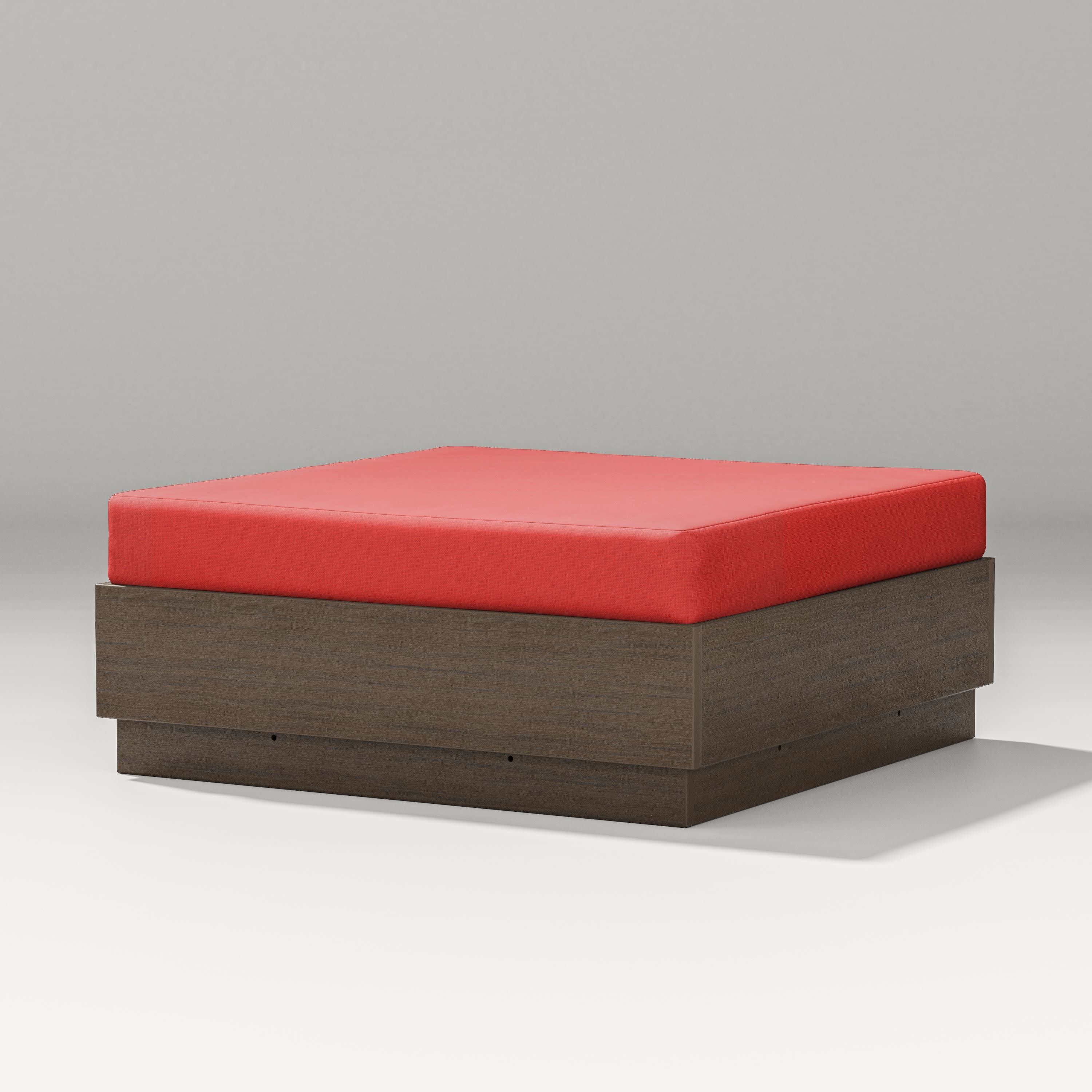 Elevate Lounge Ottoman in Kona / Crimson Linen