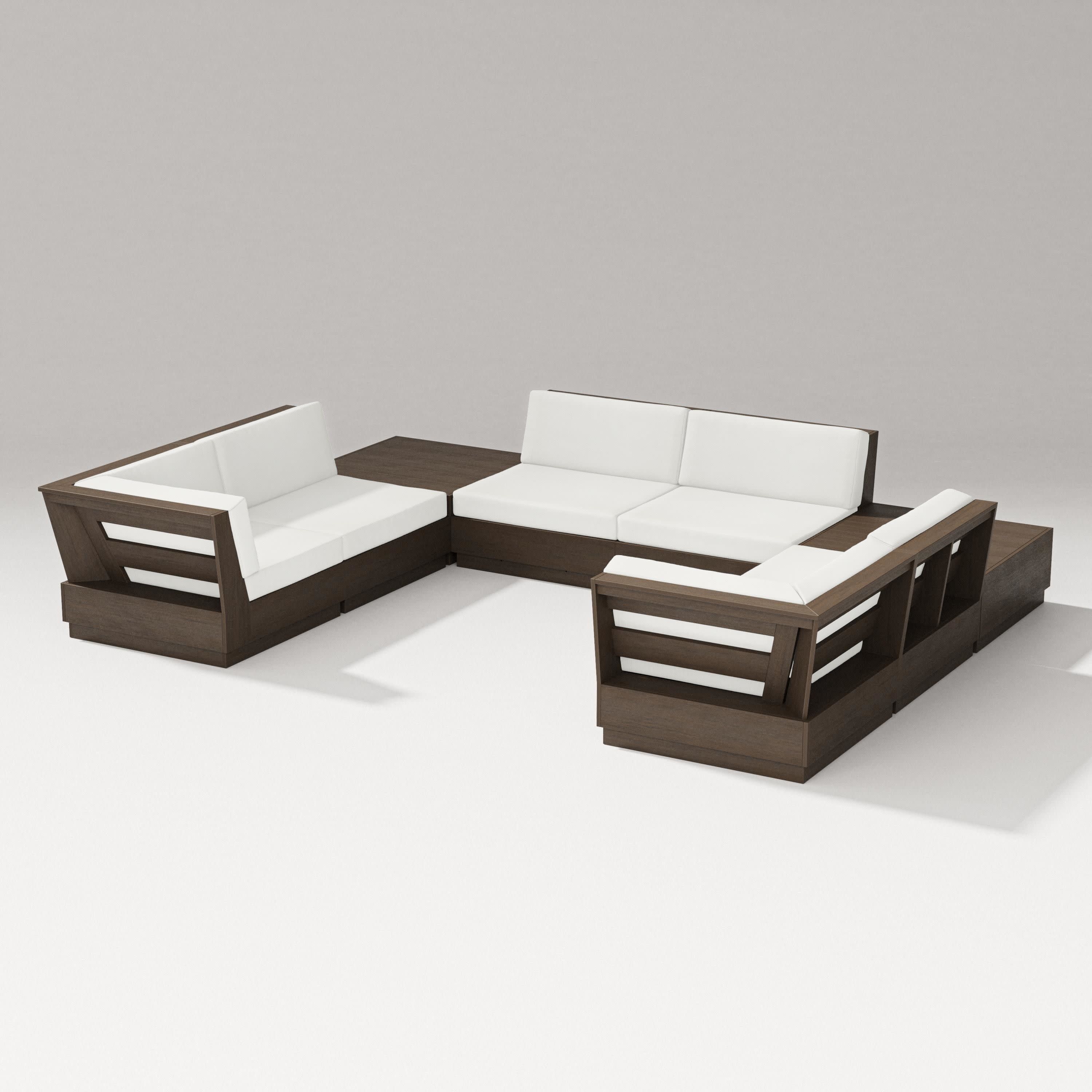 Elevate 8-Piece U-Shaped Sectional in Kona / Natural Linen