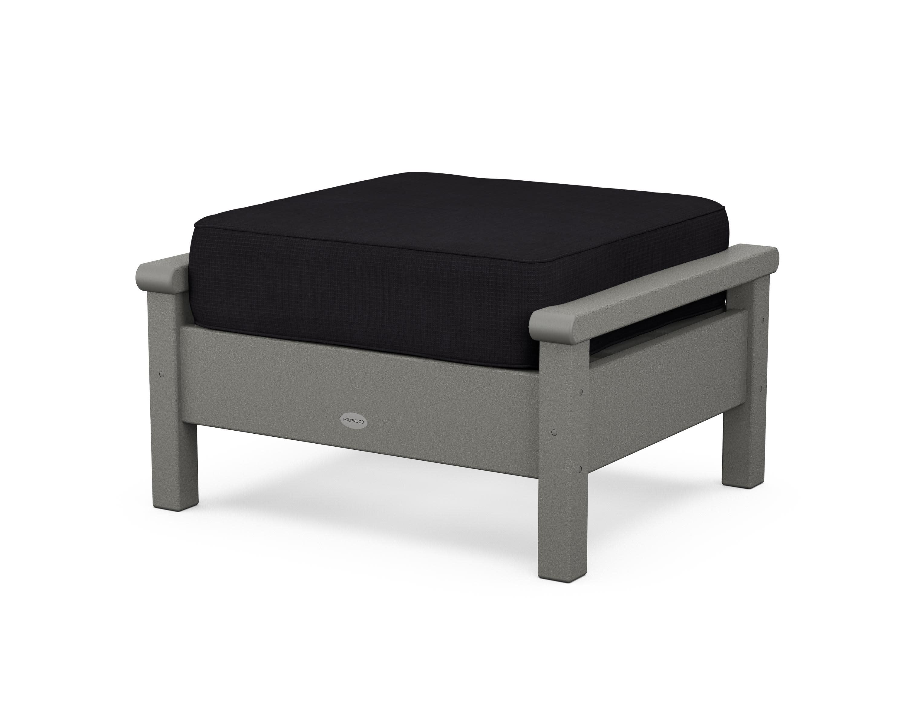 Harbour Deep Seating Ottoman in Slate Grey / Midnight Linen